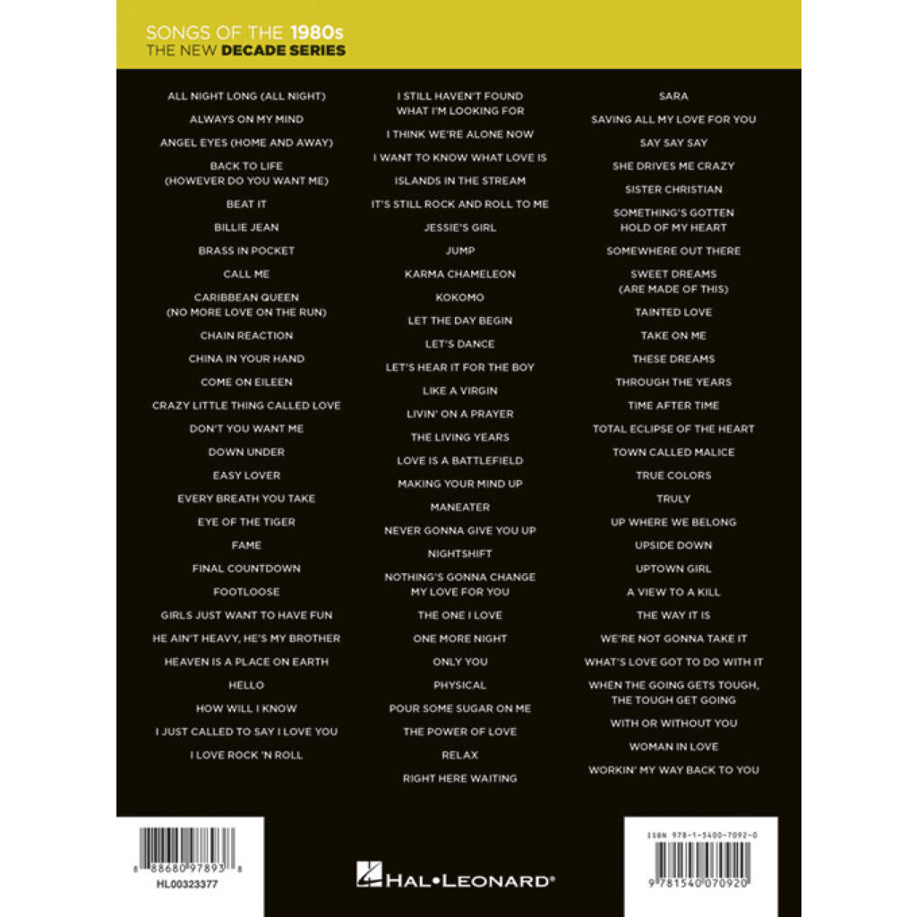 Hal Leonard The New Decade Series: Songs of the 1980s 1
