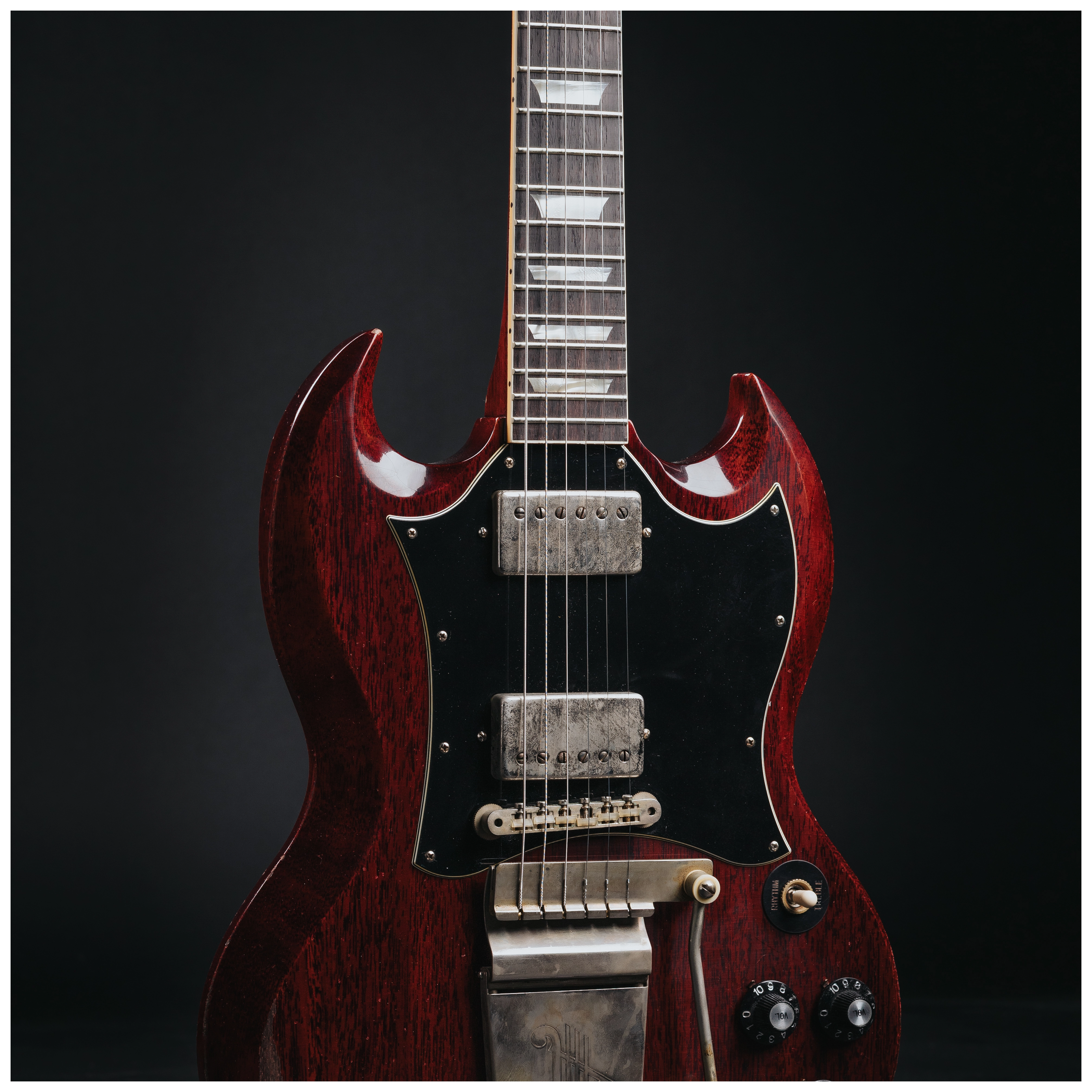 Gibson 64 SG Standard Cherry Long Maestro Heavy Aged Murphy Lab 29