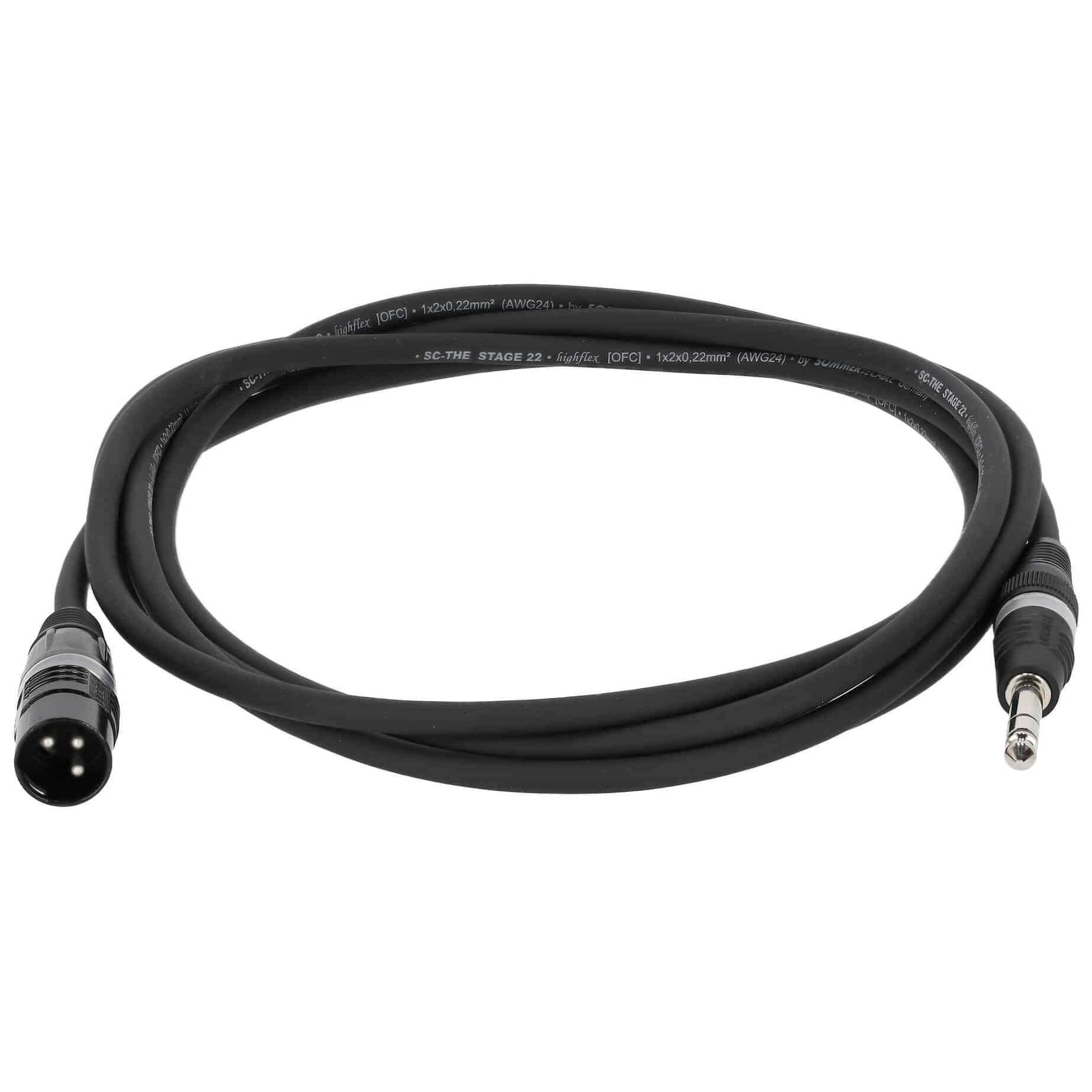 Sommer Cable SGFD-0300-SW Stage 22 Highflex XLR Male - Klinke Stereo 3 Meter 1