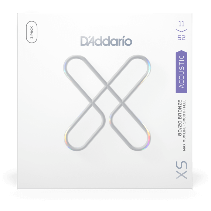 D’Addario XSABR1152-3P - XS 80/20 Acoustic Bronze Custom Light - 3-Pack