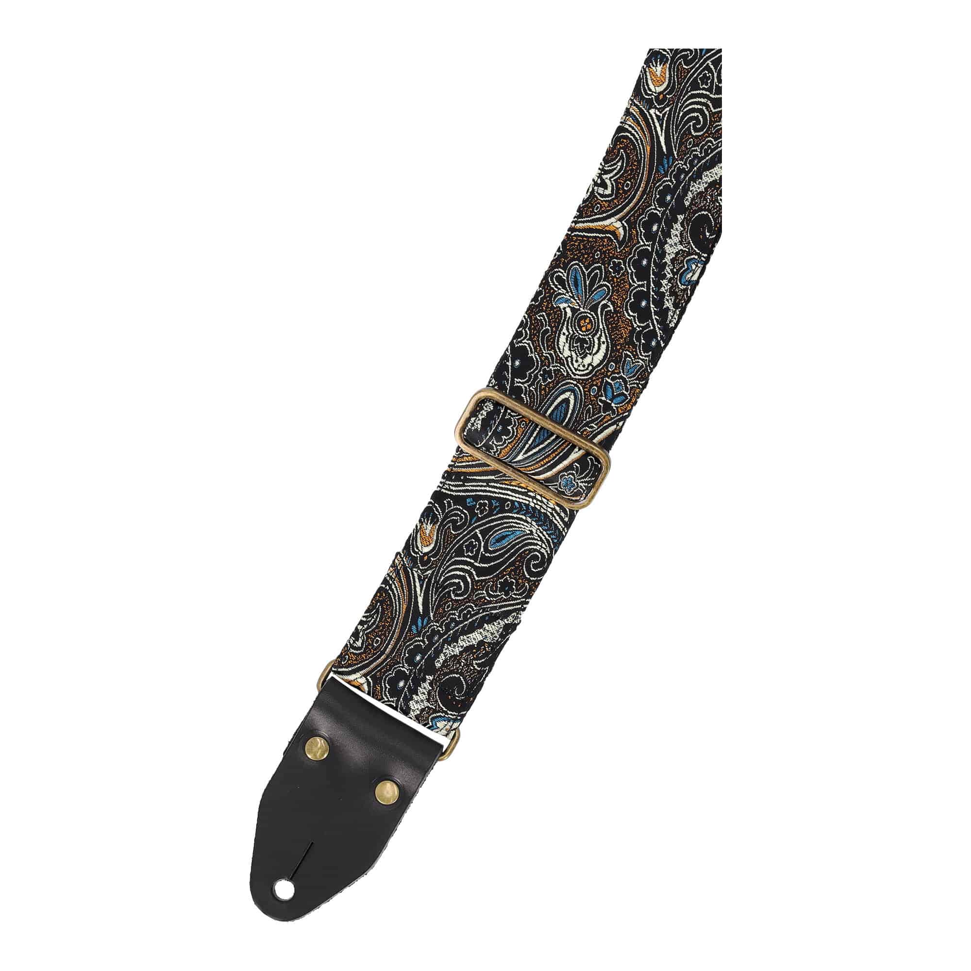 Image of Steyner straps gepolsterter gitarrengurt  indian nights messing schwarz 3