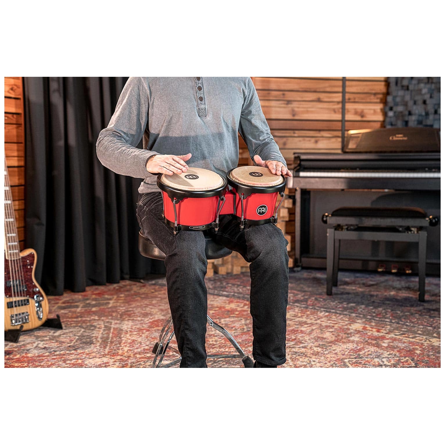 Meinl Percussion - Meinl Percussion HB50R Journey Series Bongo, Red - 6