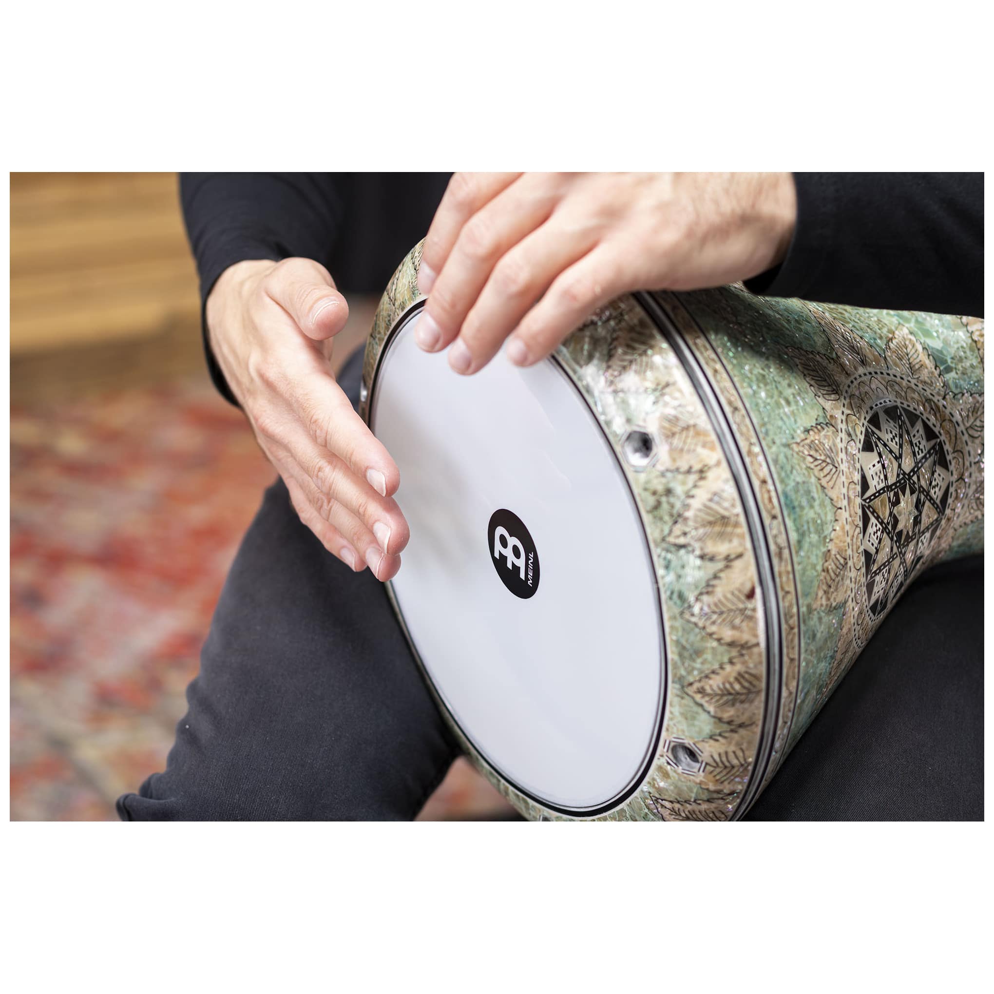 Meinl Percussion AEED4 - Doumbek 9", White Pearl, Mosaik Queen 12