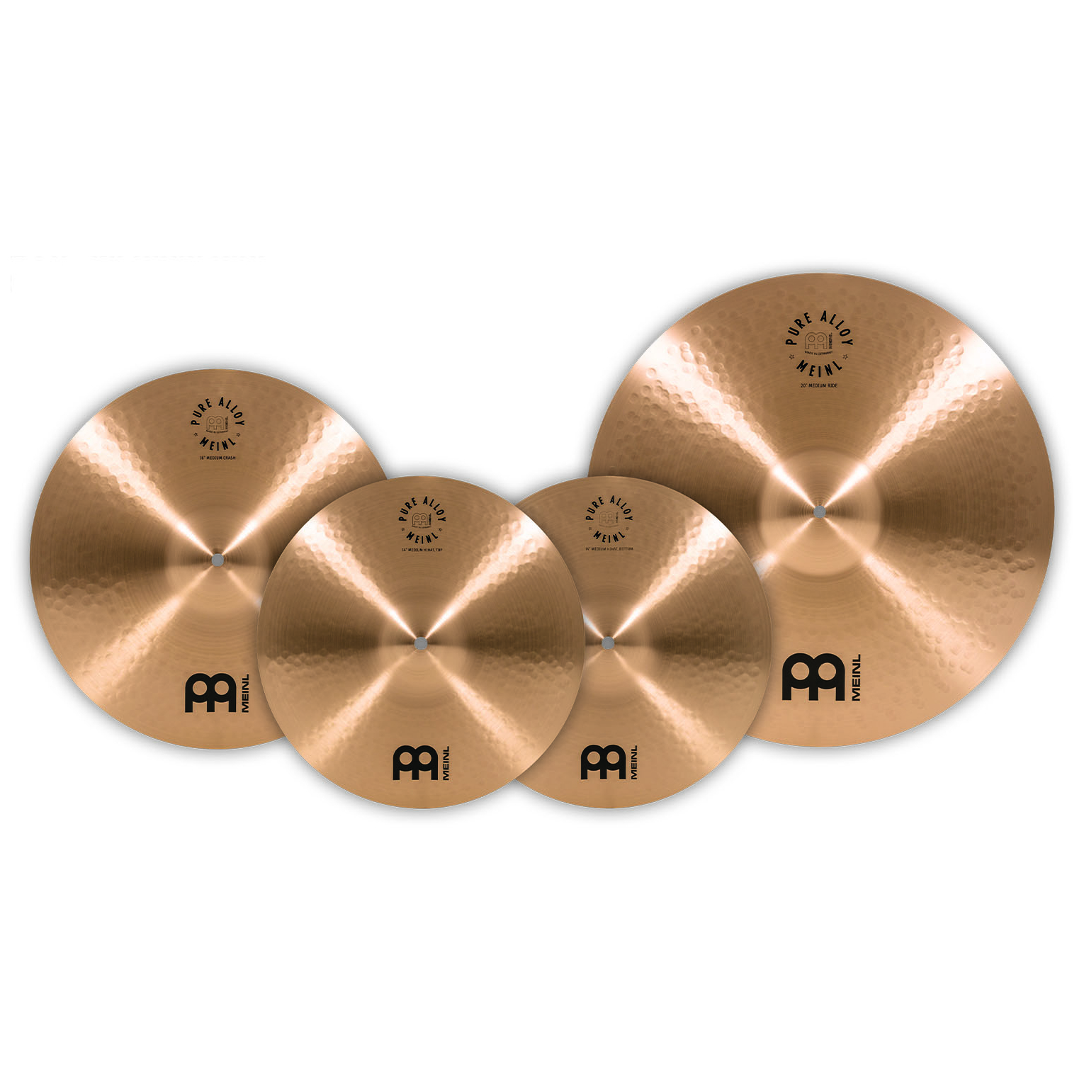 Meinl Cymbals - Meinl Cymbals PA141620 14 16 20 Pure Alloy Cymbal Set - 5