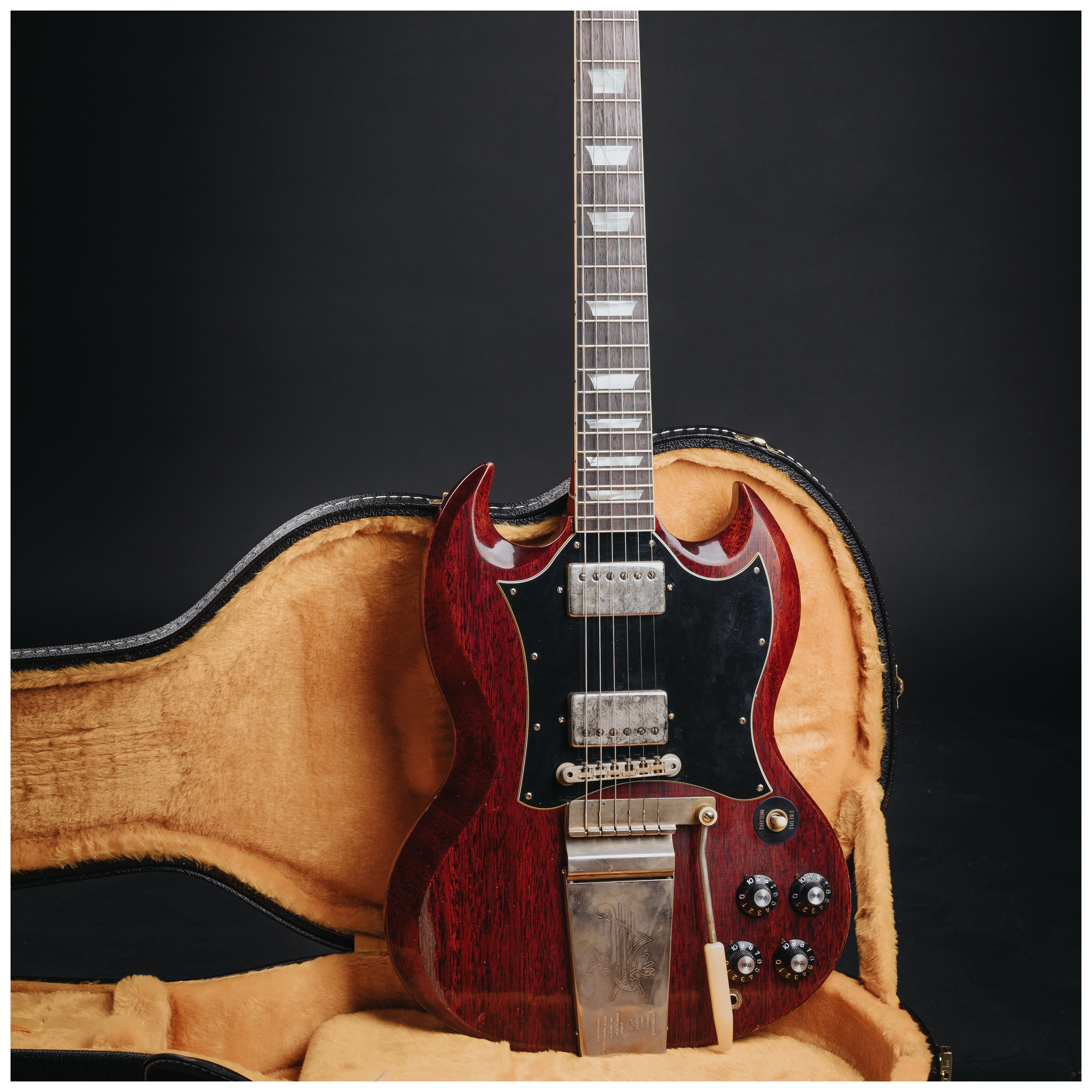 Gibson 64 SG Standard Cherry Long Maestro Heavy Aged Murphy Lab 26