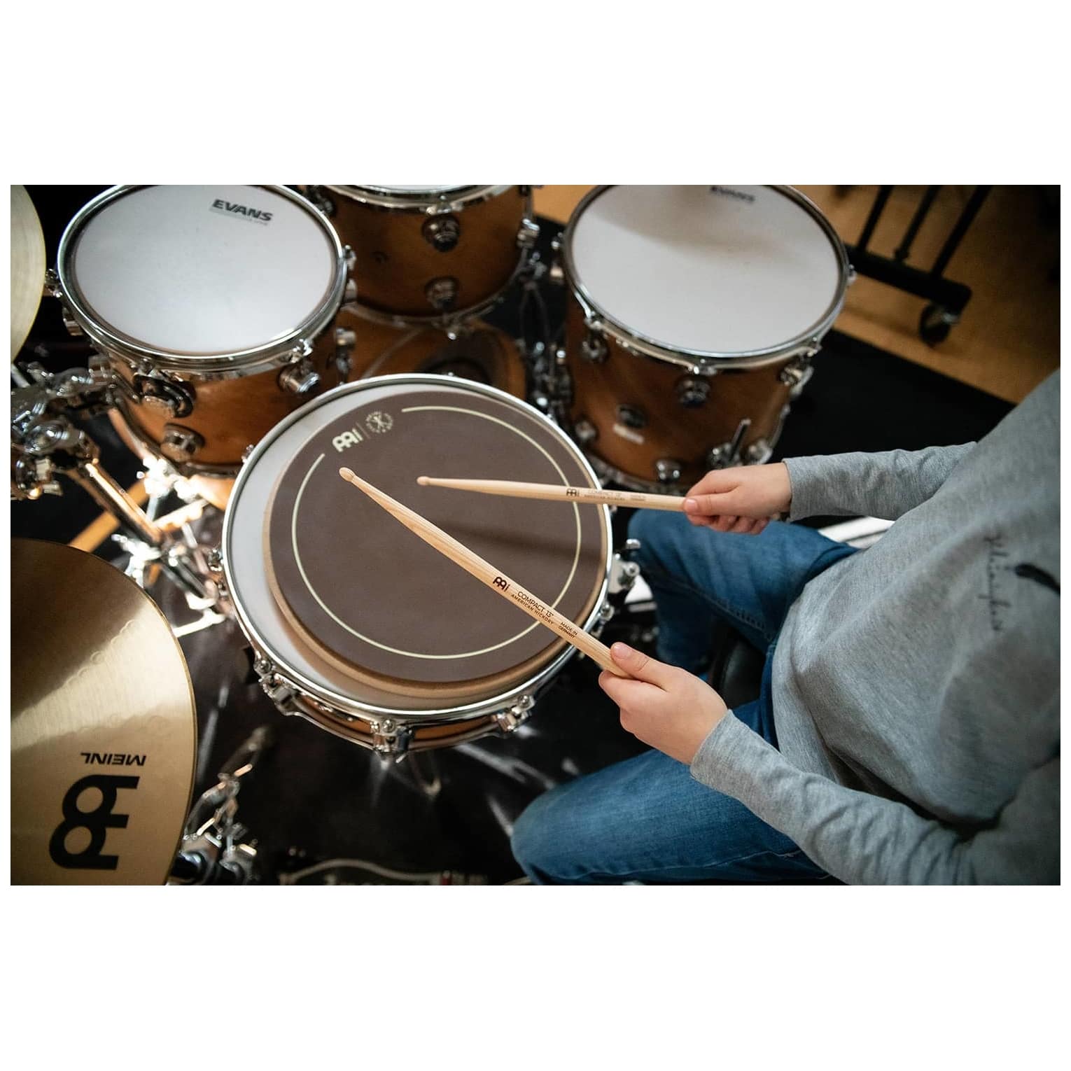 Meinl Stick Brush - Meinl Stick Brush Compact 13 Drumstick American Hickory - 6