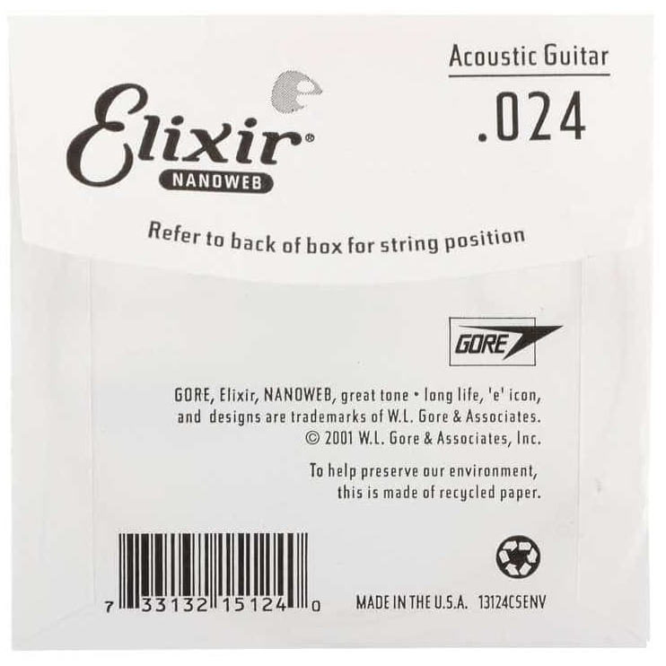 Image of Elixir 15124 einzelsaite 024 nanoweb bronze 10007409 1
