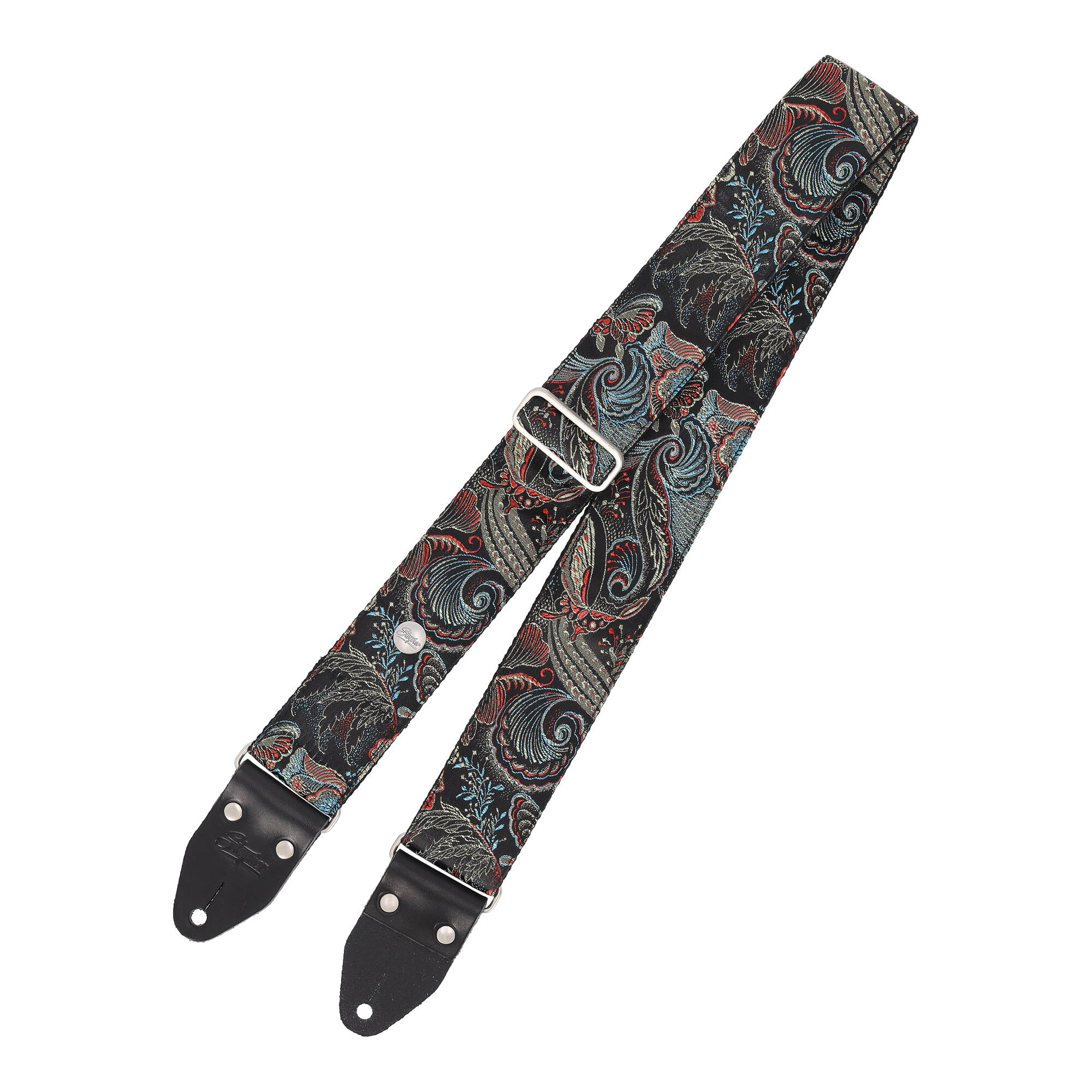 Image of Steyner straps vintage gitarrengurt  eastern nights silber schwarz 1