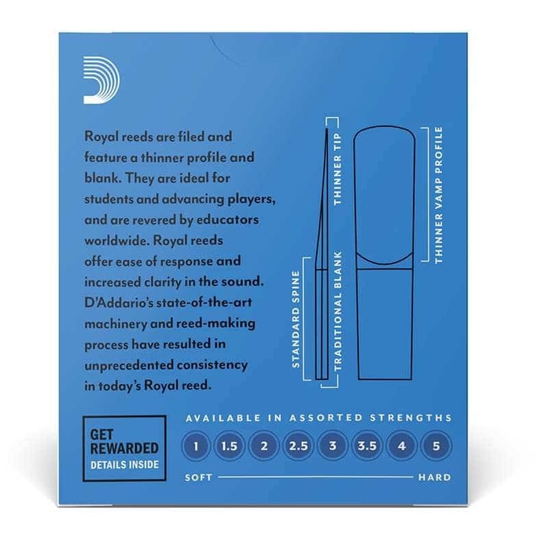 D’Addario Woodwinds - D’Addario Woodwinds Royal - Alt Saxophone 2,5 - 10er Pack - 1