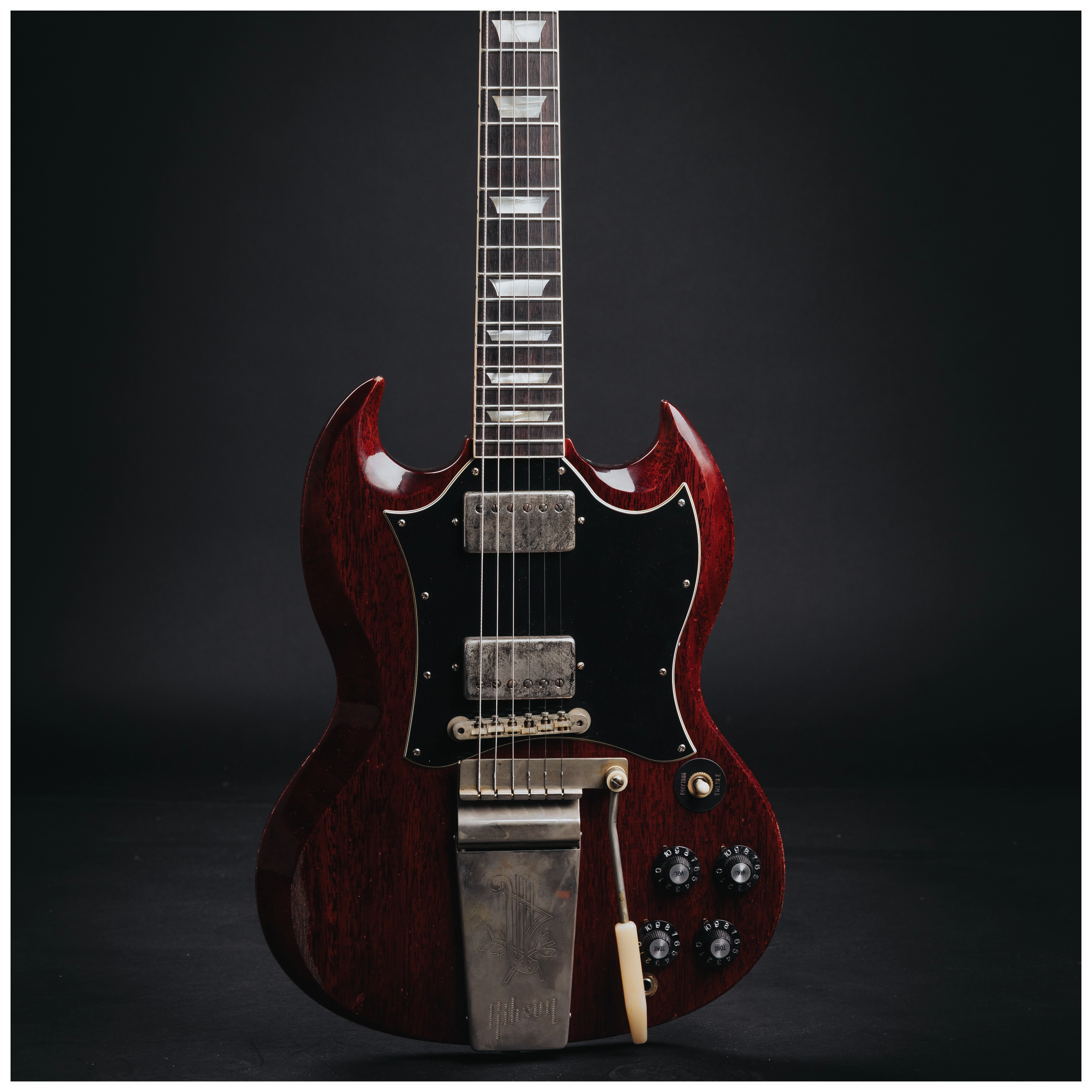 Gibson 64 SG Standard Cherry Long Maestro Heavy Aged Murphy Lab 28