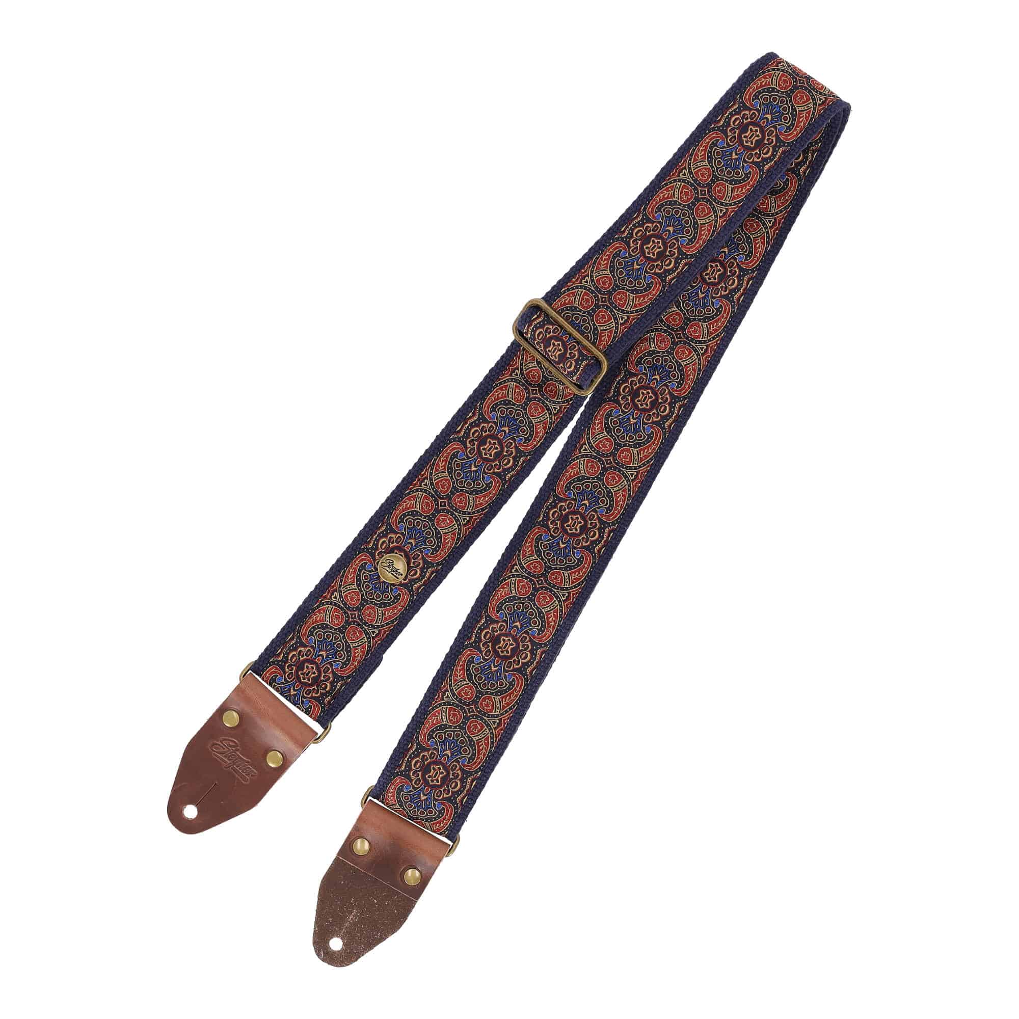 Image of Steyner straps retro gitarrengurt  a endlicht lau rot 1