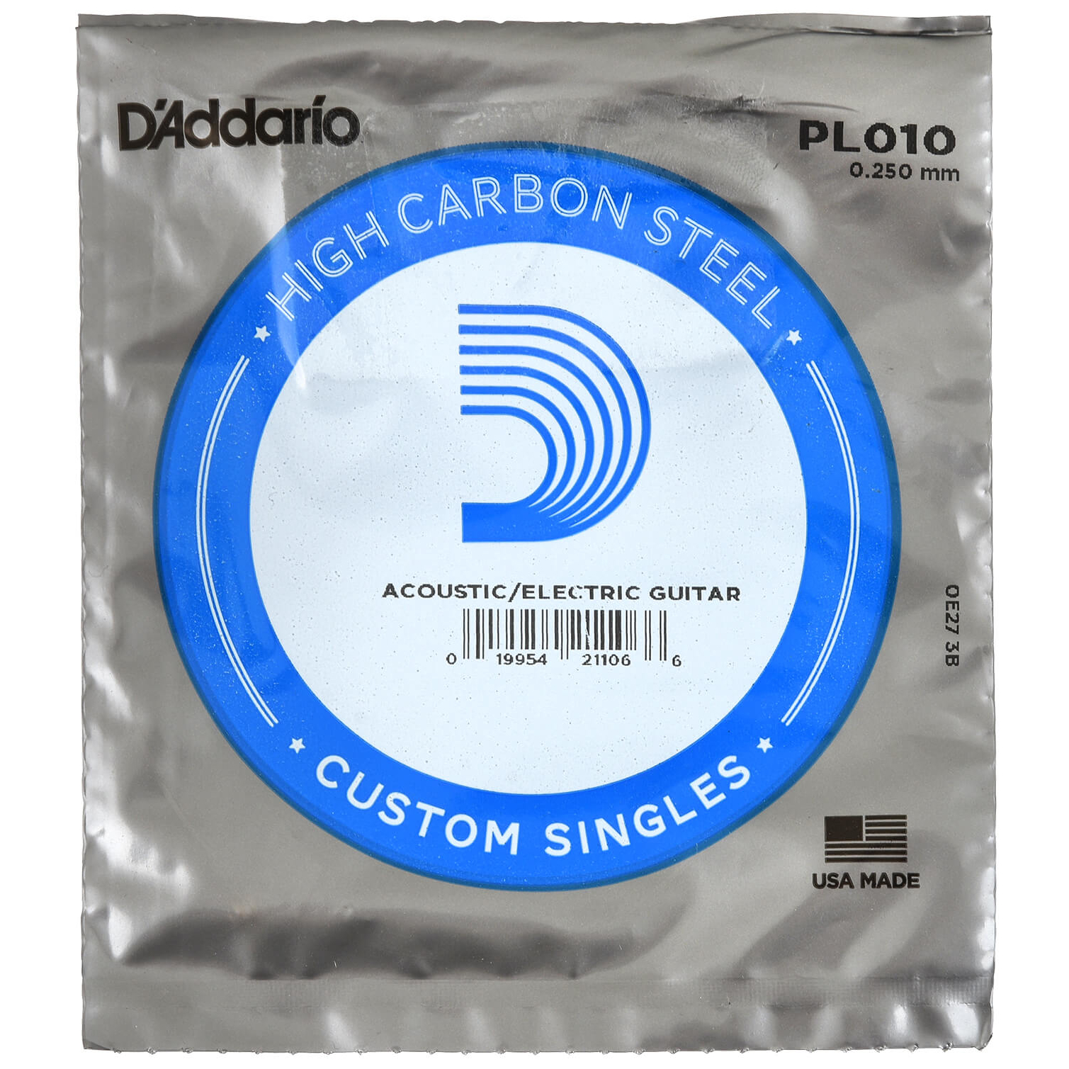 D’Addario - D’Addario PL010 Plain Steel Guitar Single String, .010