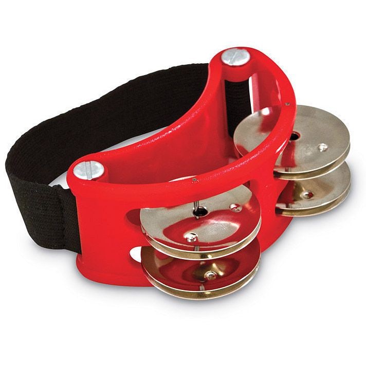 Latin Percussion Foot Tambourin Red LP188 Steel Jingles