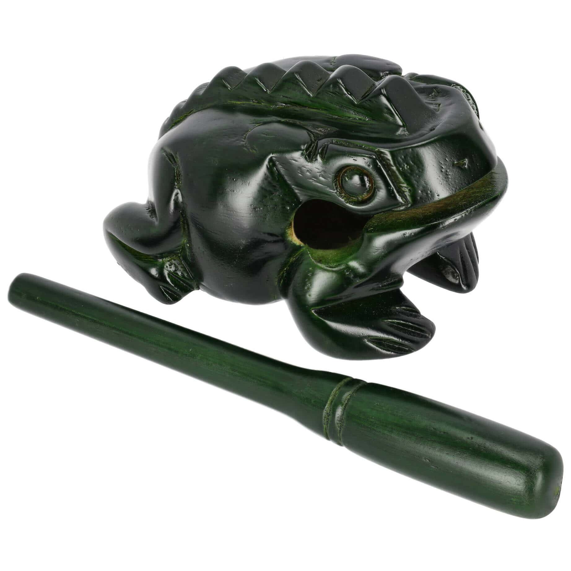 Nino Percussion NINO514GR - 5 Zoll Wood Frog Güiro, Medium, Green 