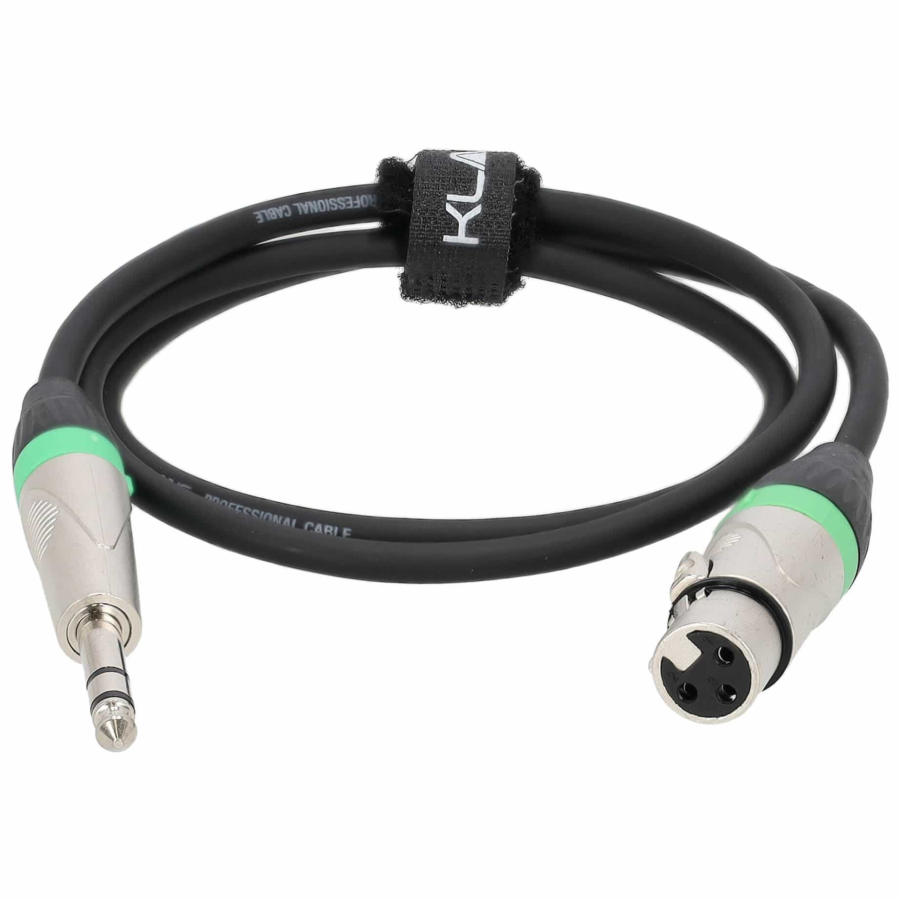 Klang Mikrofonkabel PRO, 1 Meter XLR female - 6,3 Klinke , male, stereo 1