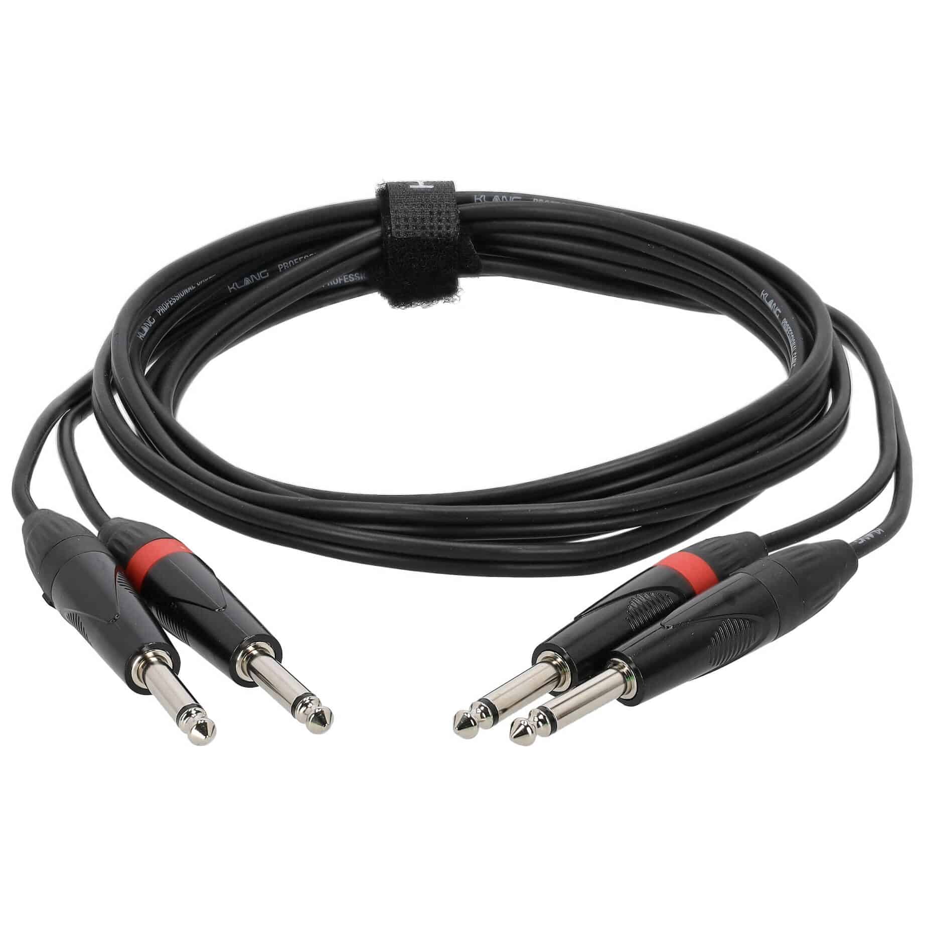 Klang Twin Audiokabel, 3 Meter 2x 6,3mm Klinke, male, mono - 2x 6,3mm Klinke, male, mono 1
