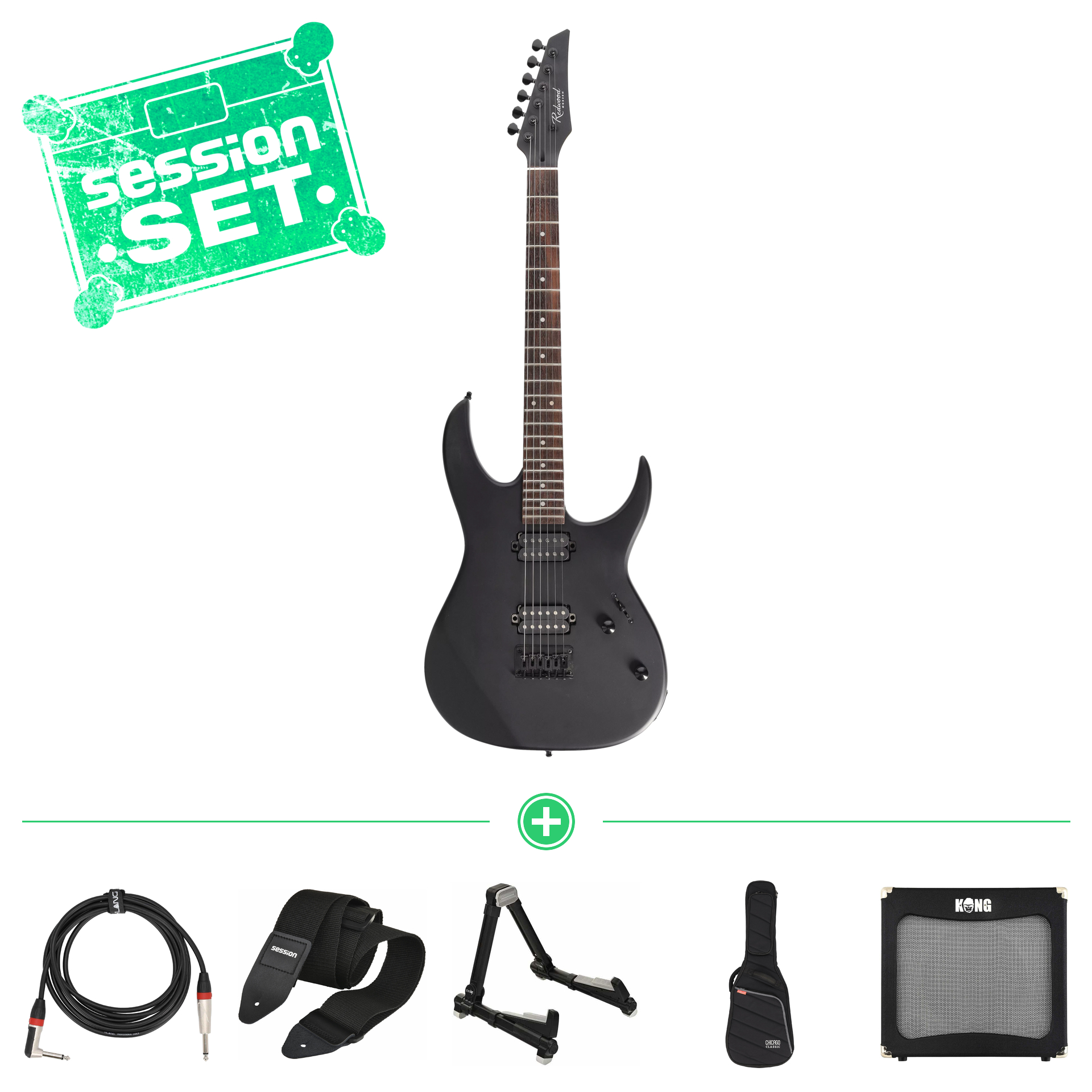 redwood modern hh rw ht satin black e gitarren set inkl  verstaerker  gigbag   zubehoer 70001112 1