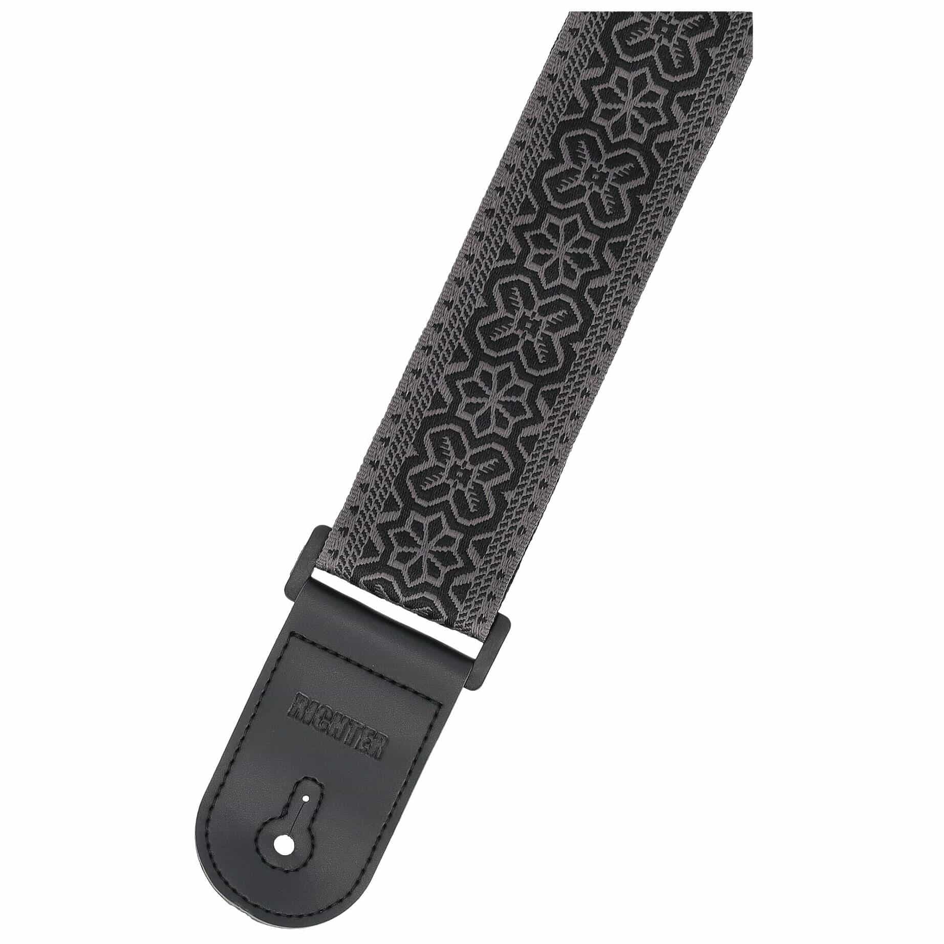 Richter Gitarrengurt Vegan Retro Black Anthracite 2