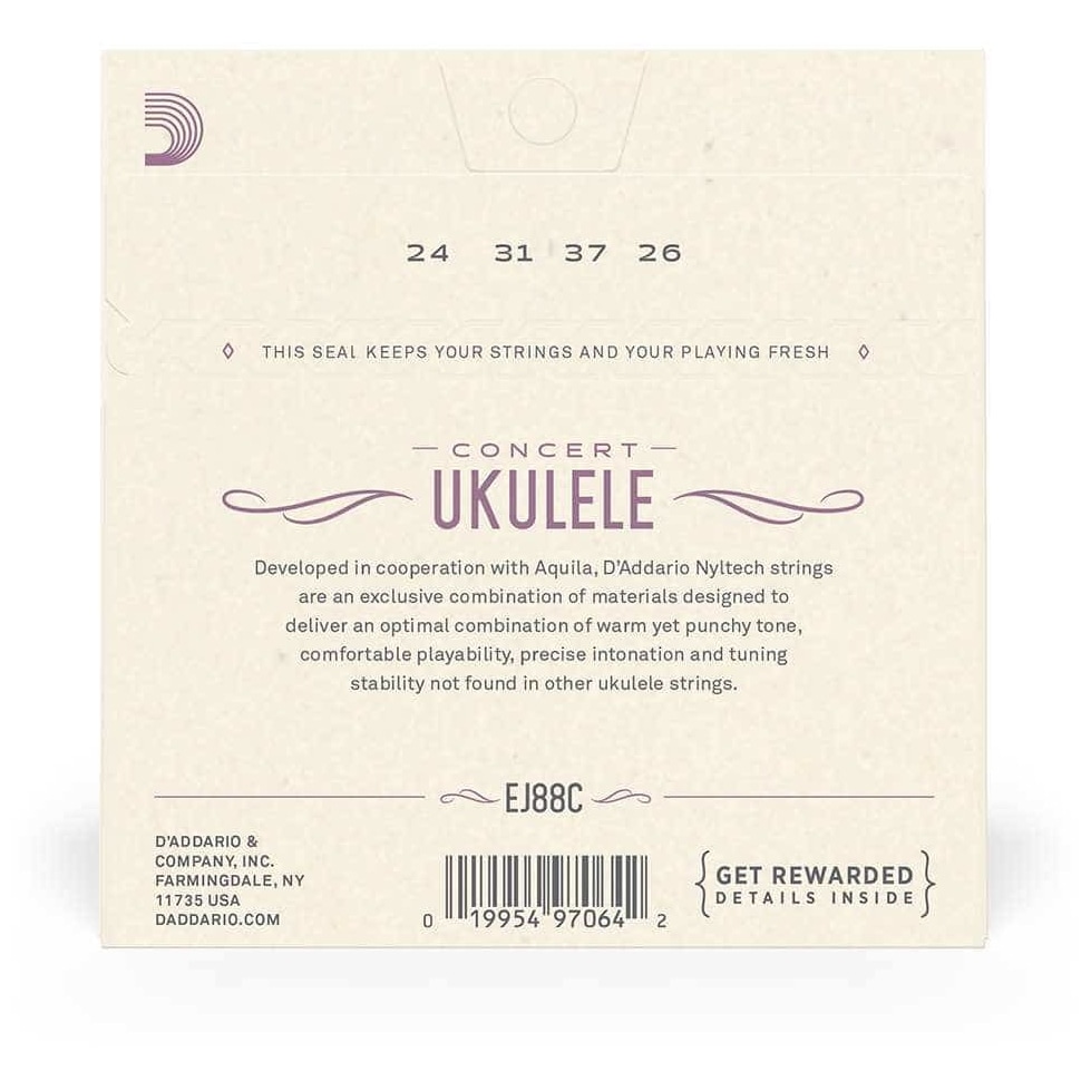 D’Addario - D’Addario EJ88C - Ukulele Concert Nyltech 024-026 - 2