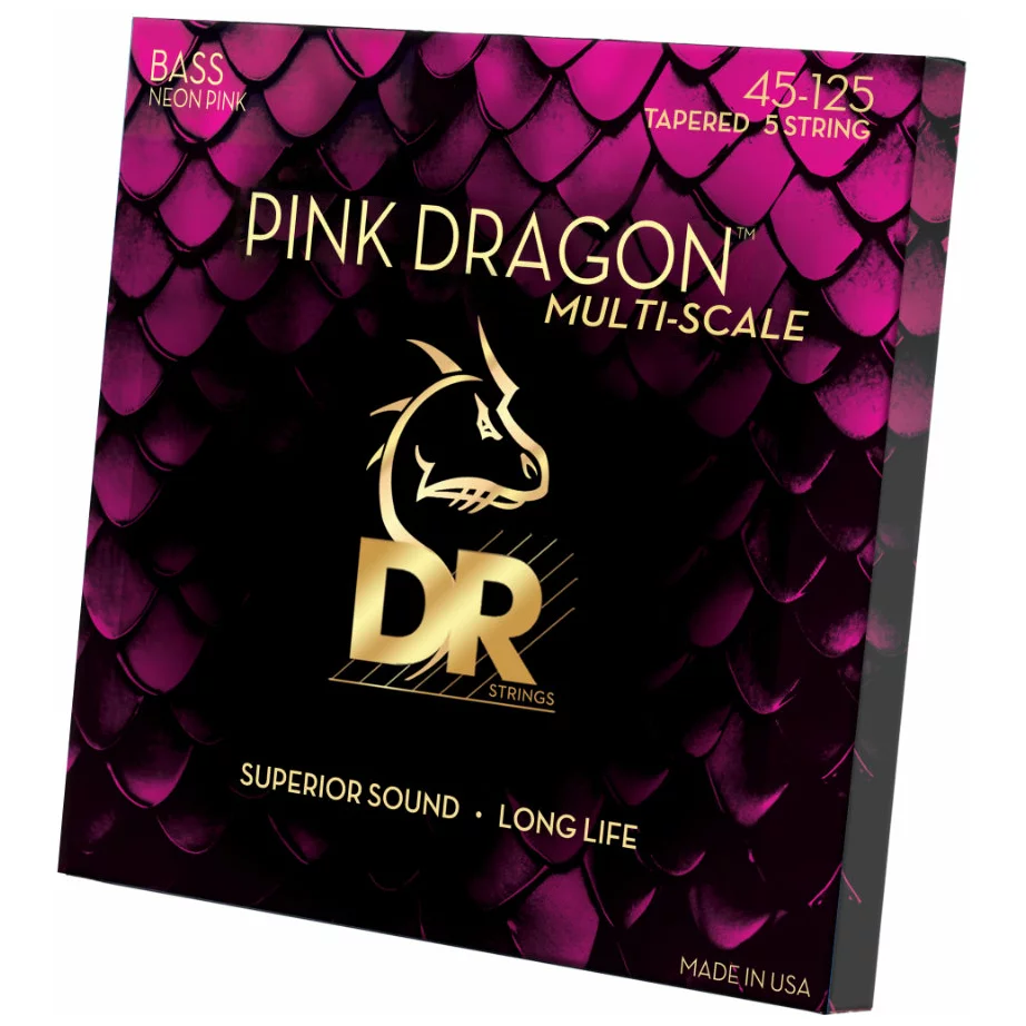 DR Strings Pink Dragon Multi-Scale 5-String Medium I 45-125 1