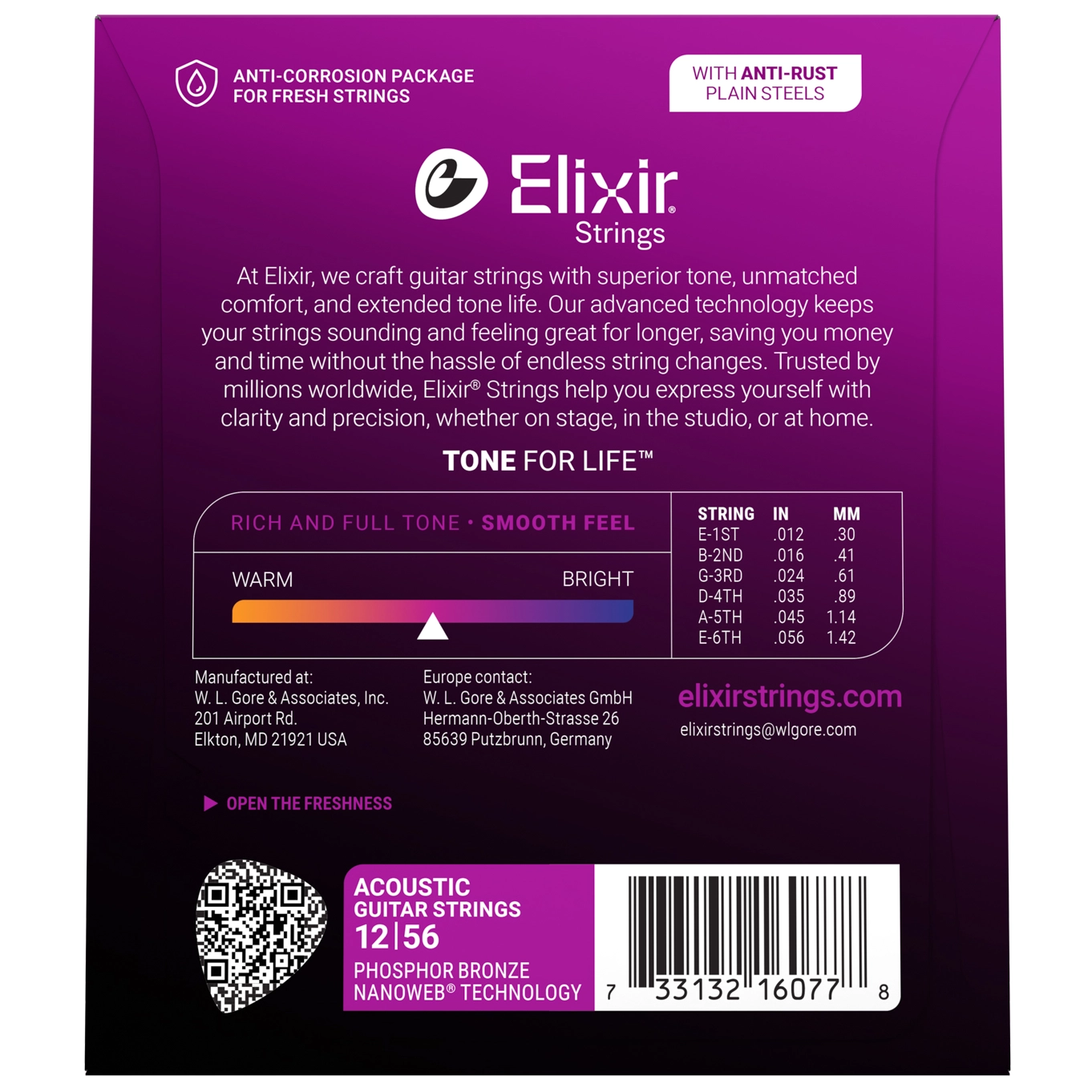 Elixir 16077 Phosphor Nanoweb Light-Medium | 012-056 3