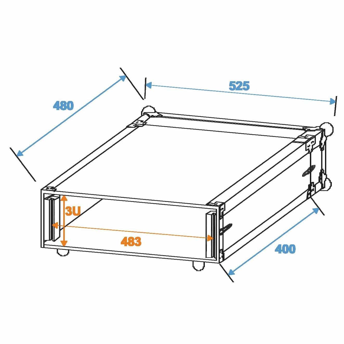 Roadinger Effect Rack CO DD, 3U, 40cm deep, black 4