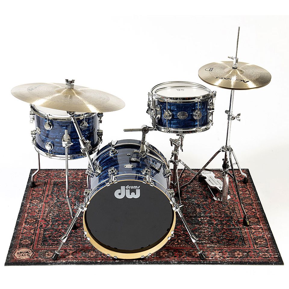 DRUMnBASE 130 x 90 cm Stage Mat Black Red 3