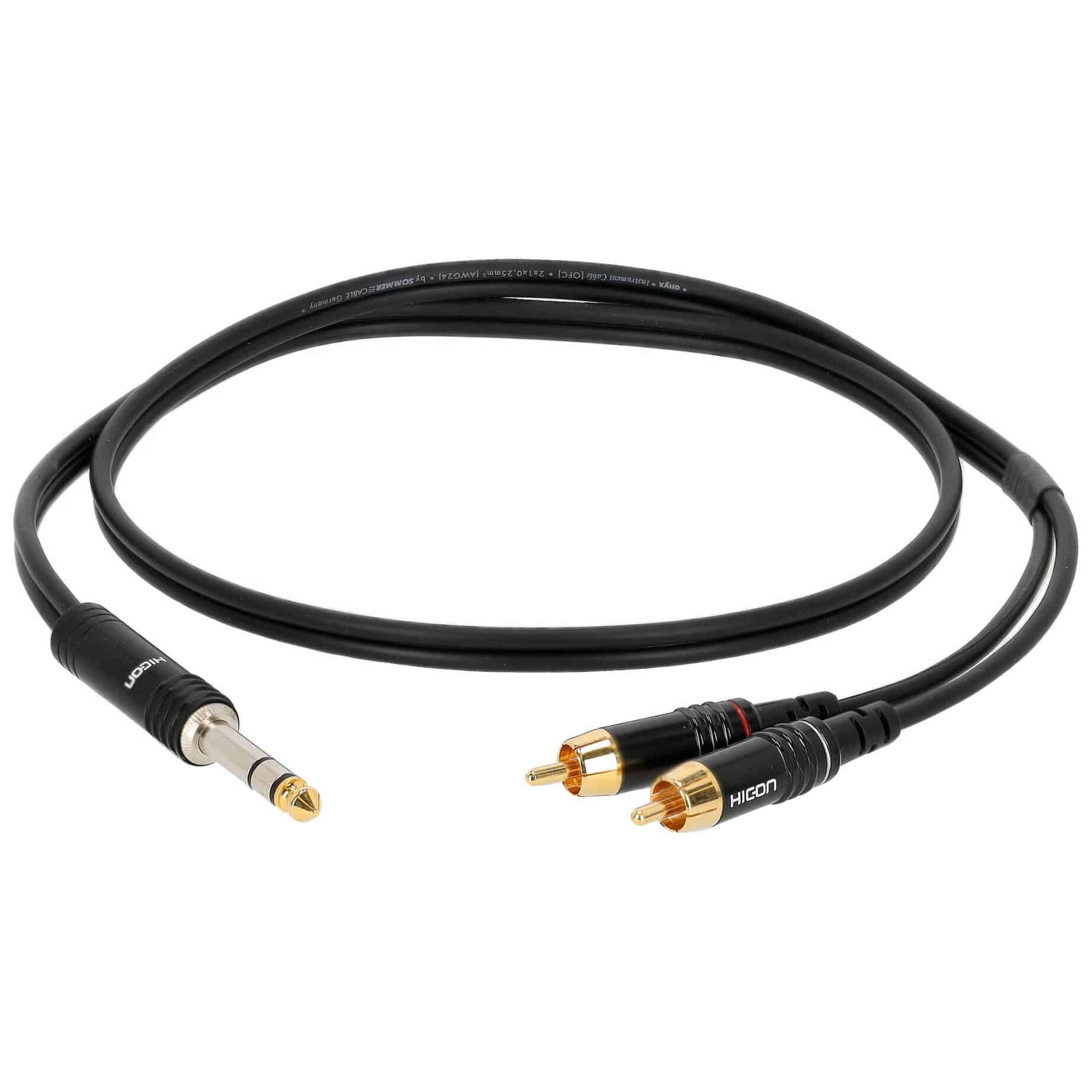Sommer Cable ON56-0100-SW SC-Onyx Klinke Stereo Male - 2 x Cinch Male 1 Meter 1