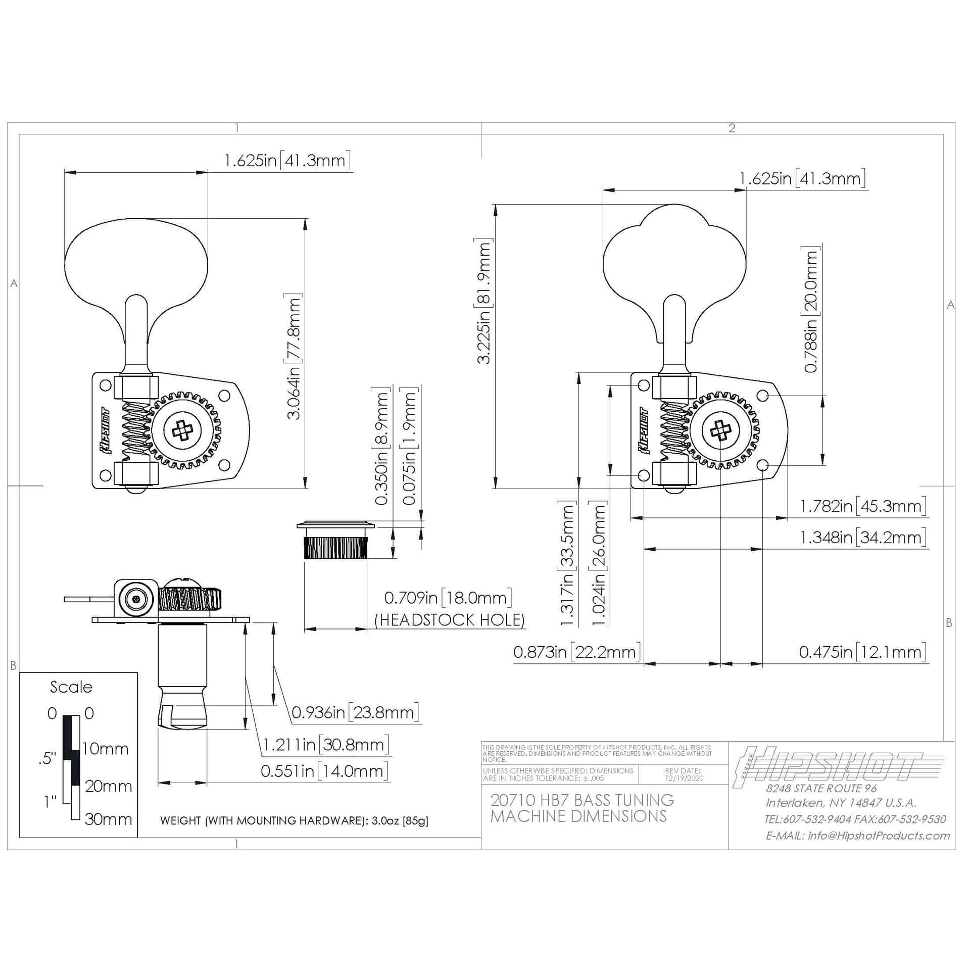 Hipshot HB7 F-Style Nickel 2