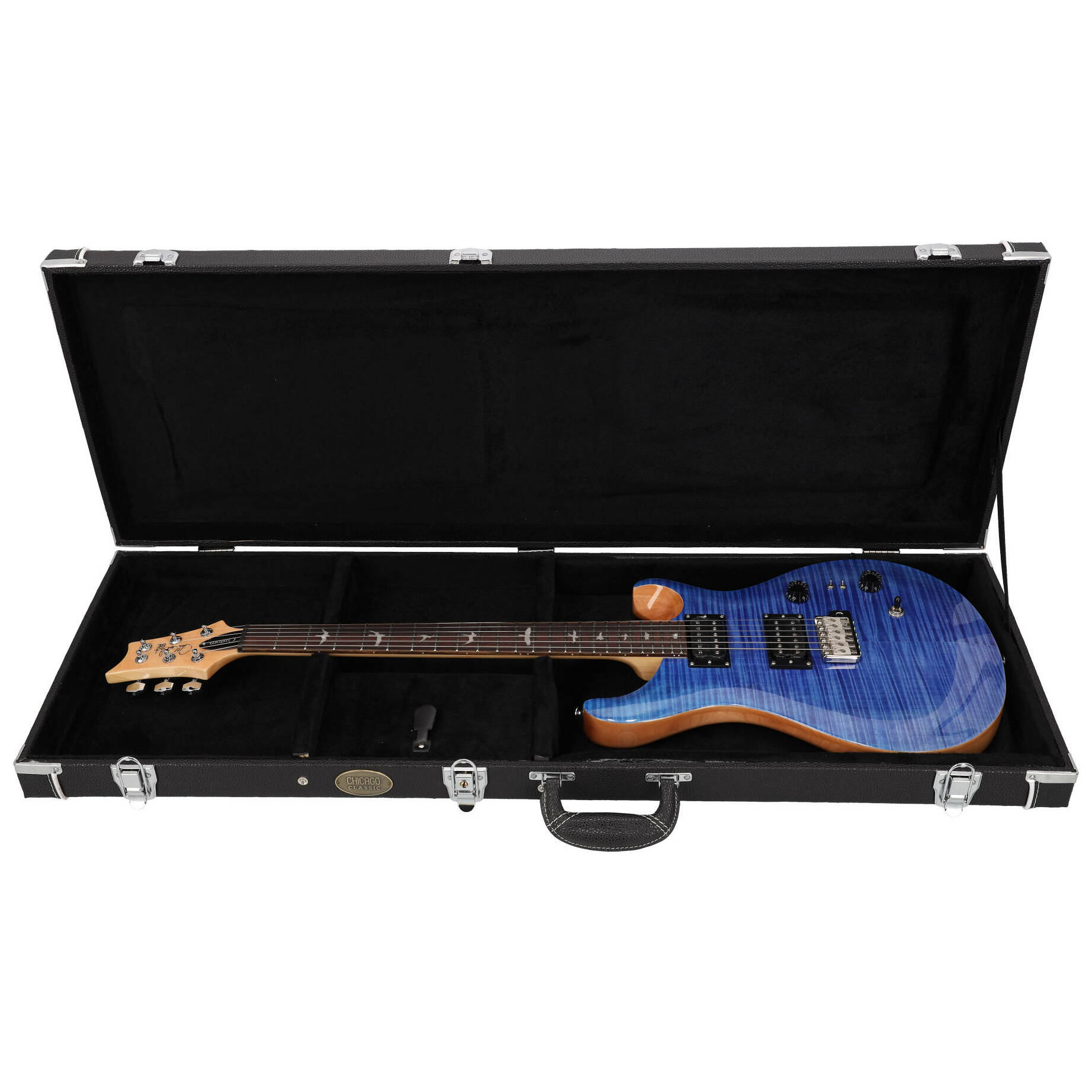 Chicago Classic E-Gitarre Rechteckkoffer Schwarz 2