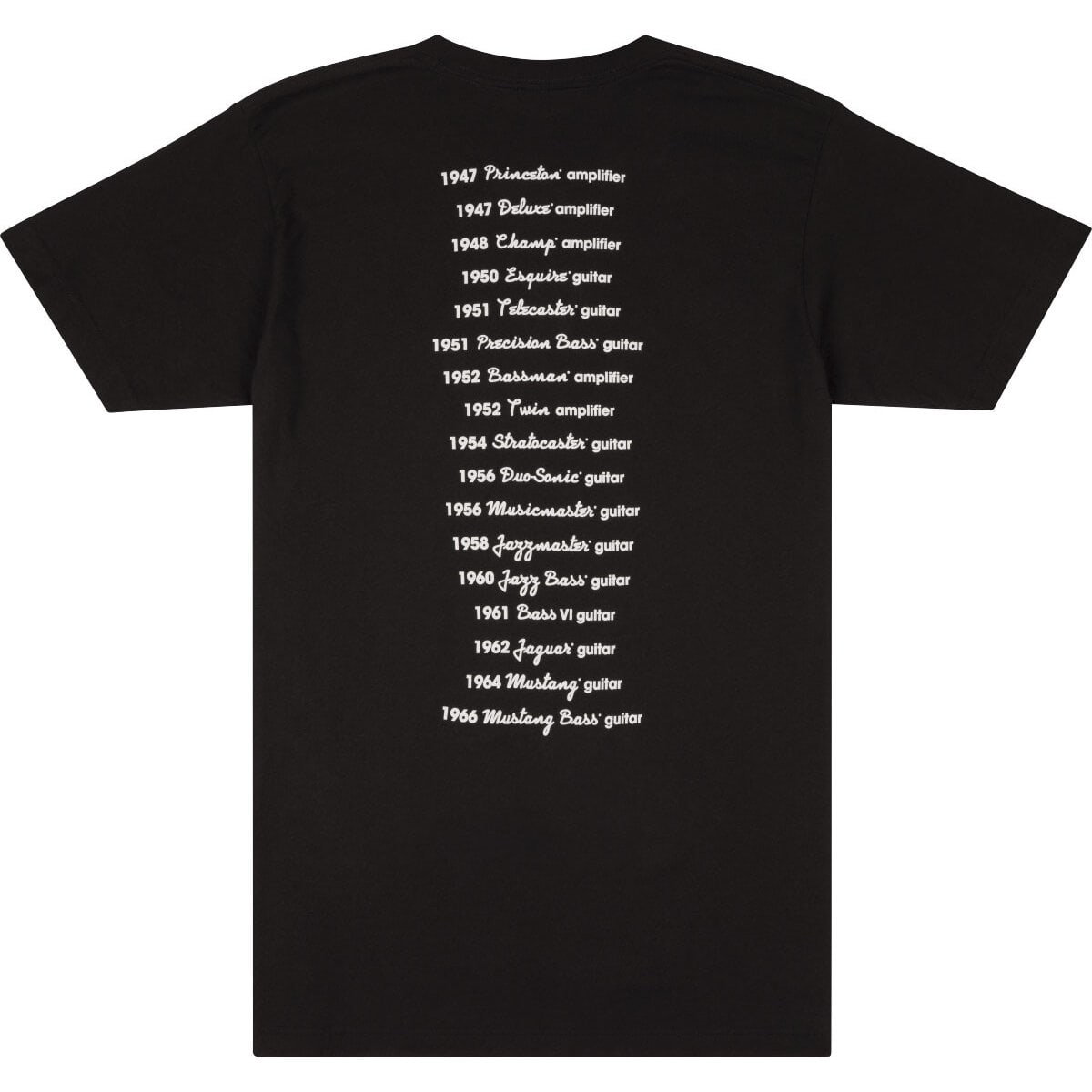 Fender Logo Date Back Tee Black S 1