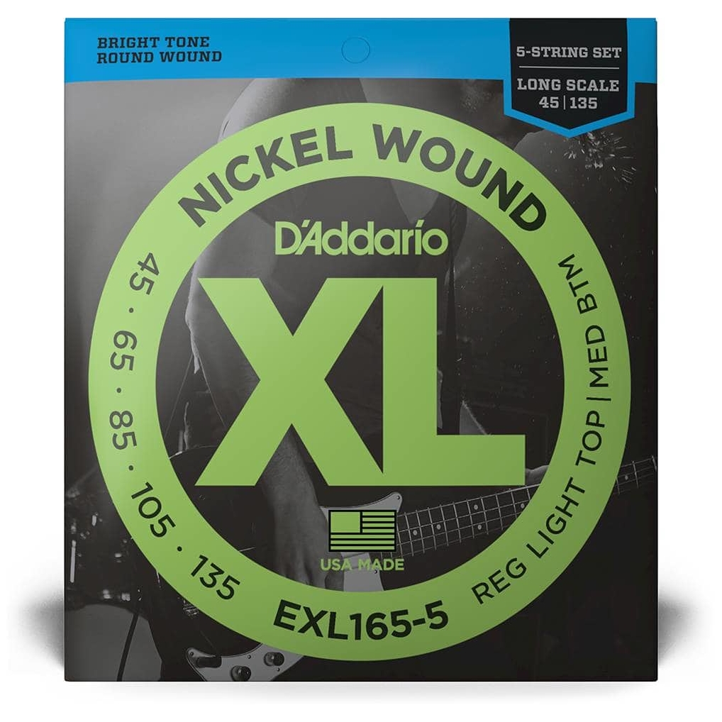 D’Addario - D’Addario EXL165-5 - XL 5-String Bass Nickel Wound, Long Scale 45-135