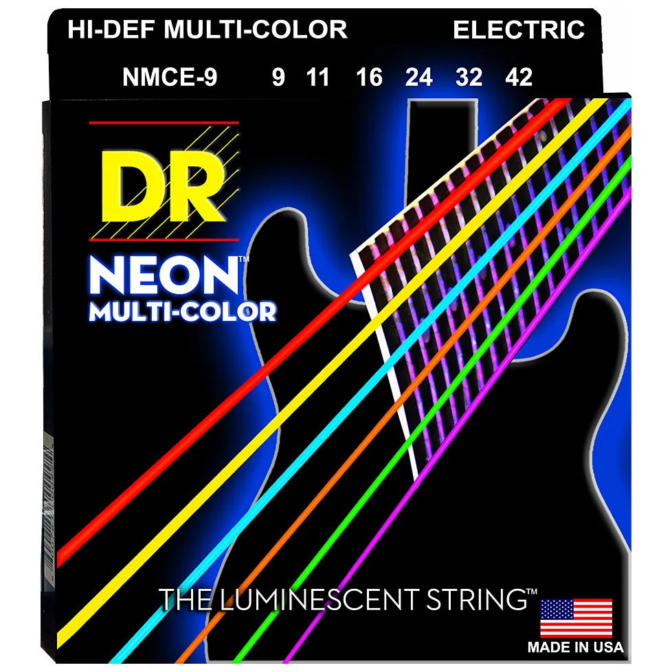 DR Strings Neon Multi-Color NMCE-9 Lite .009-.042