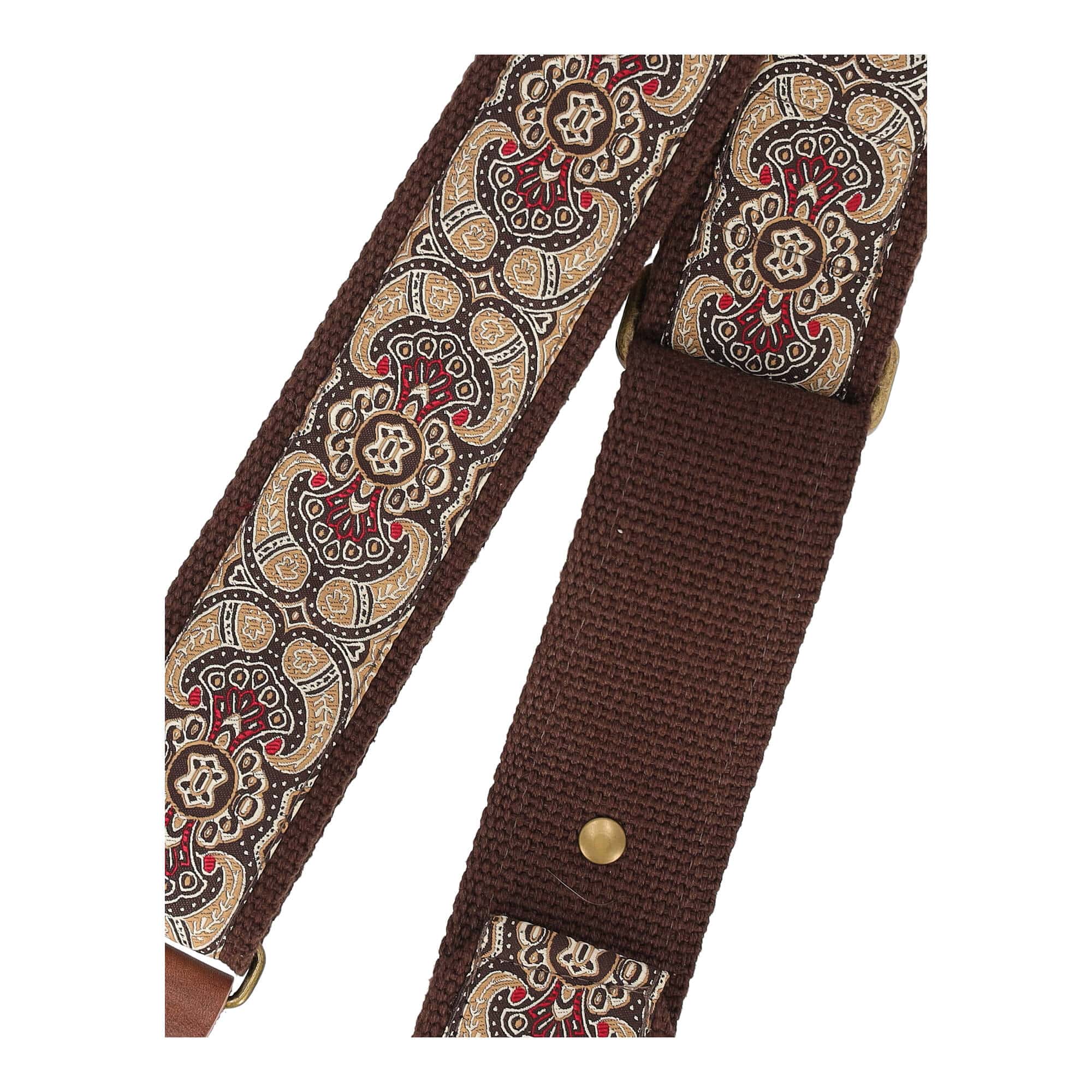 Image of Steyner straps retro gitarrengurt  wüstenlicht braun weinrot 5