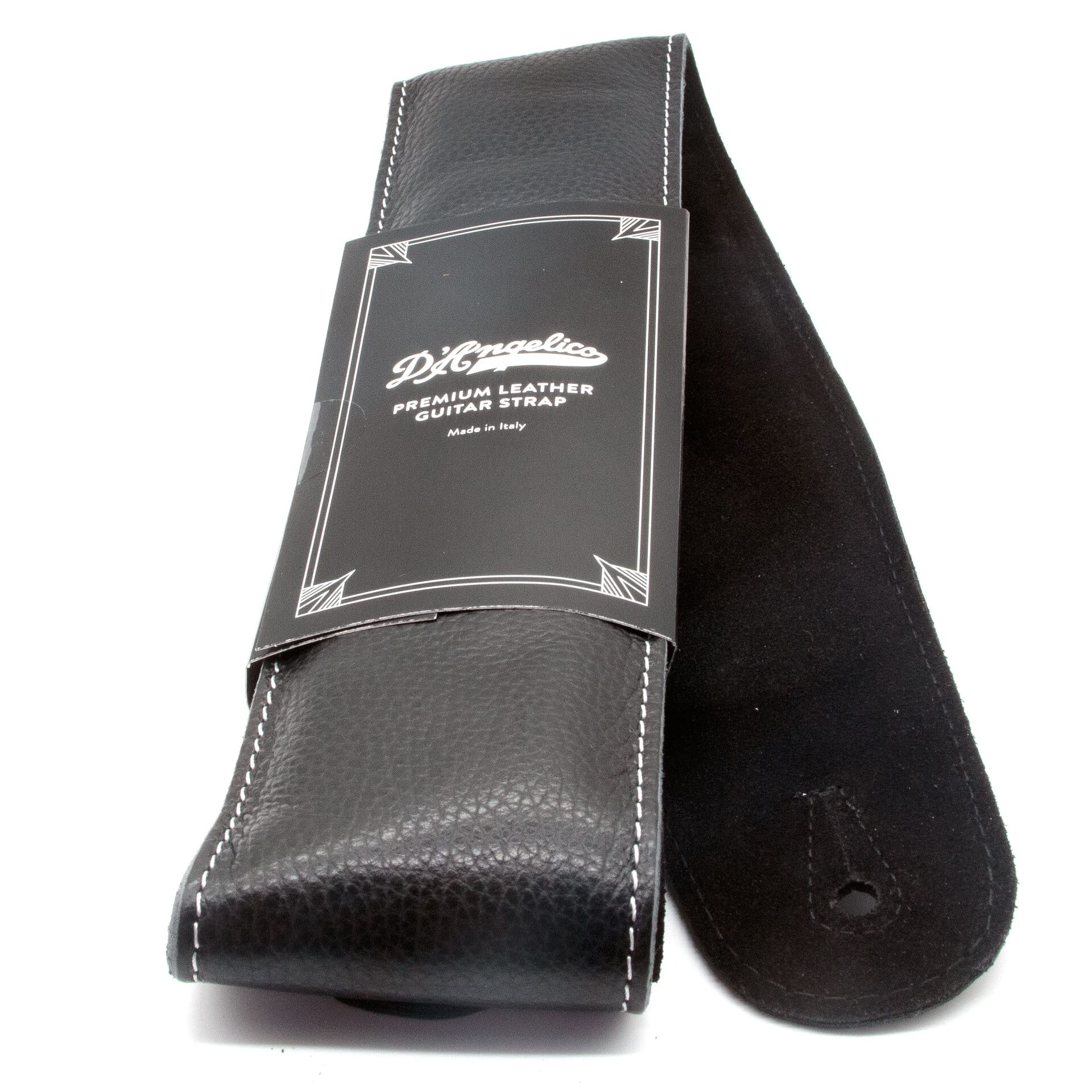 D’Angelico Guitars Premium Leather Strap Black 1
