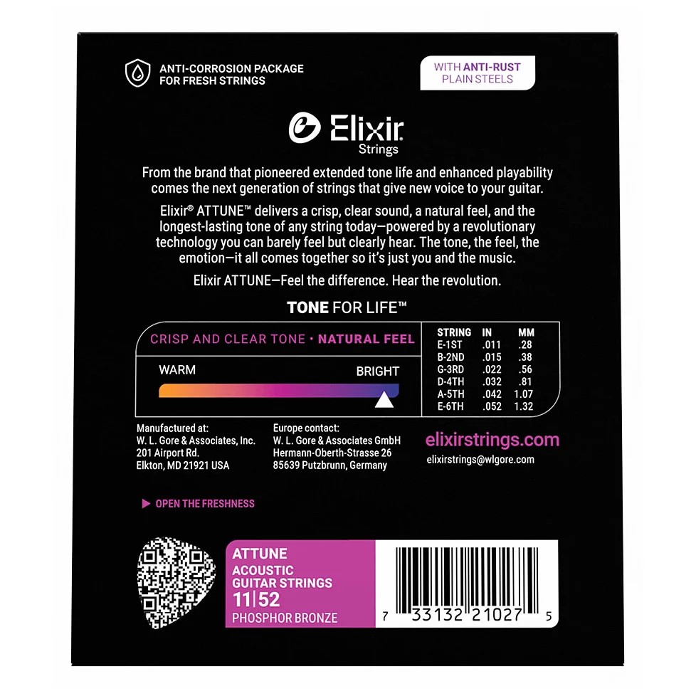 Elixir 21027 Attune Phosphor Bronze | 011-052 1