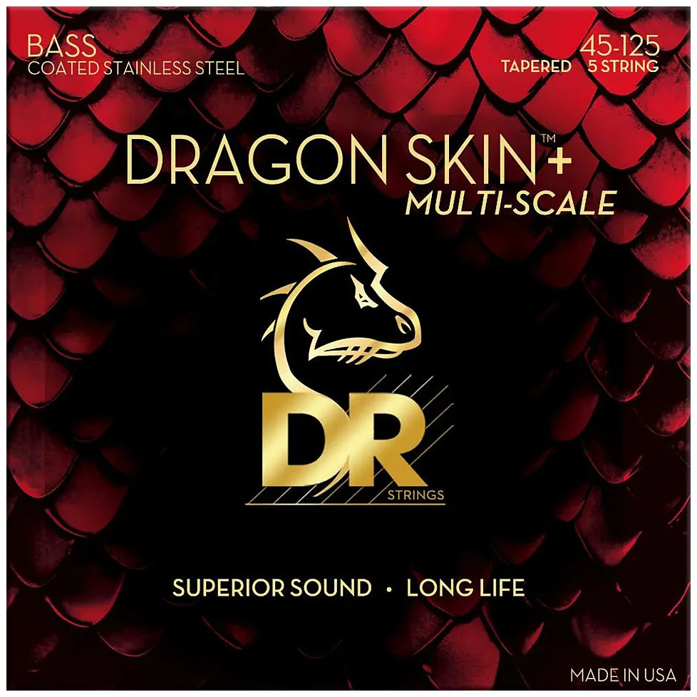 DR Strings Dragon Skin +, Stainless Steel 5 Str. Light Mutli Scale .045-.125