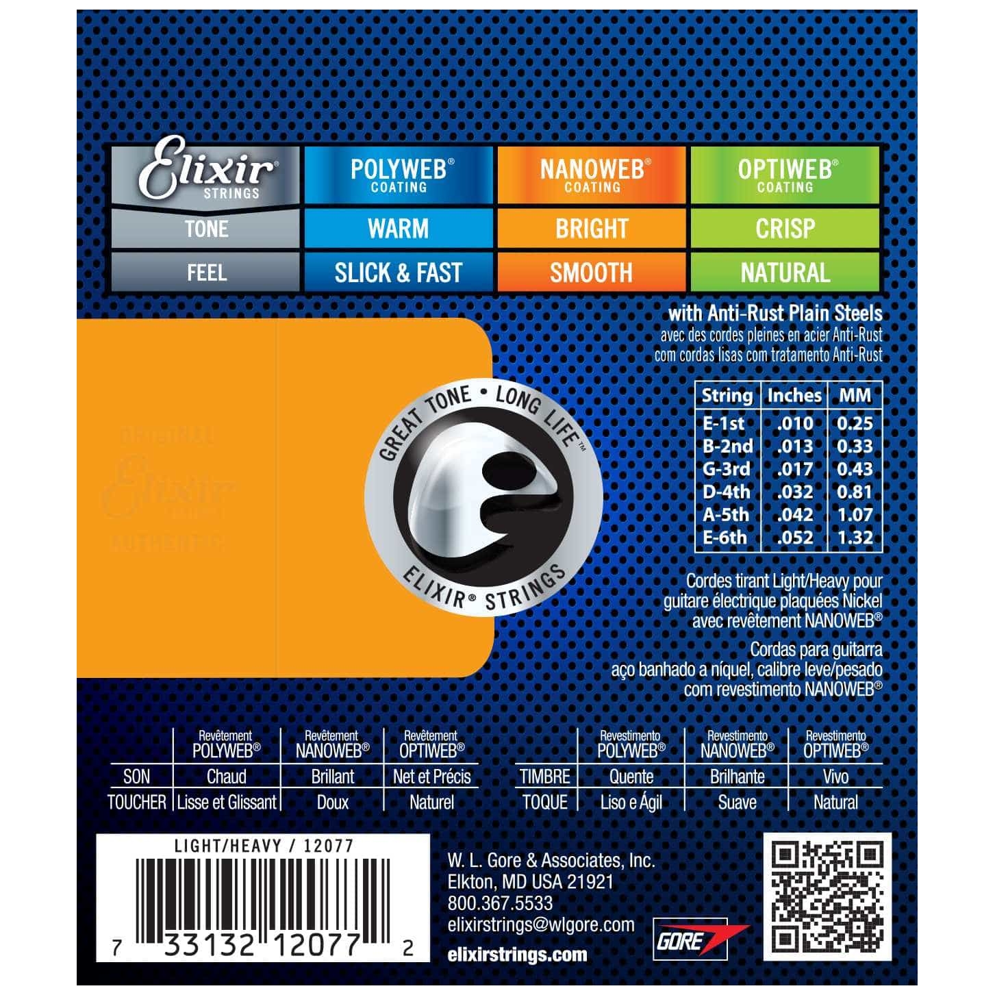 Elixir - Elixir 12077 Nanoweb Light Heavy 010-052 - 1