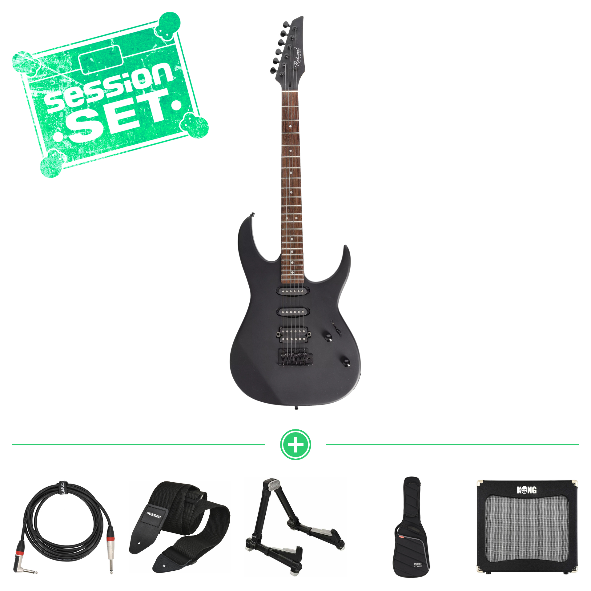 redwood modern hss rw satin black e gitarren set inkl  verstaerker  gigbag   zubehoer 70001111 1