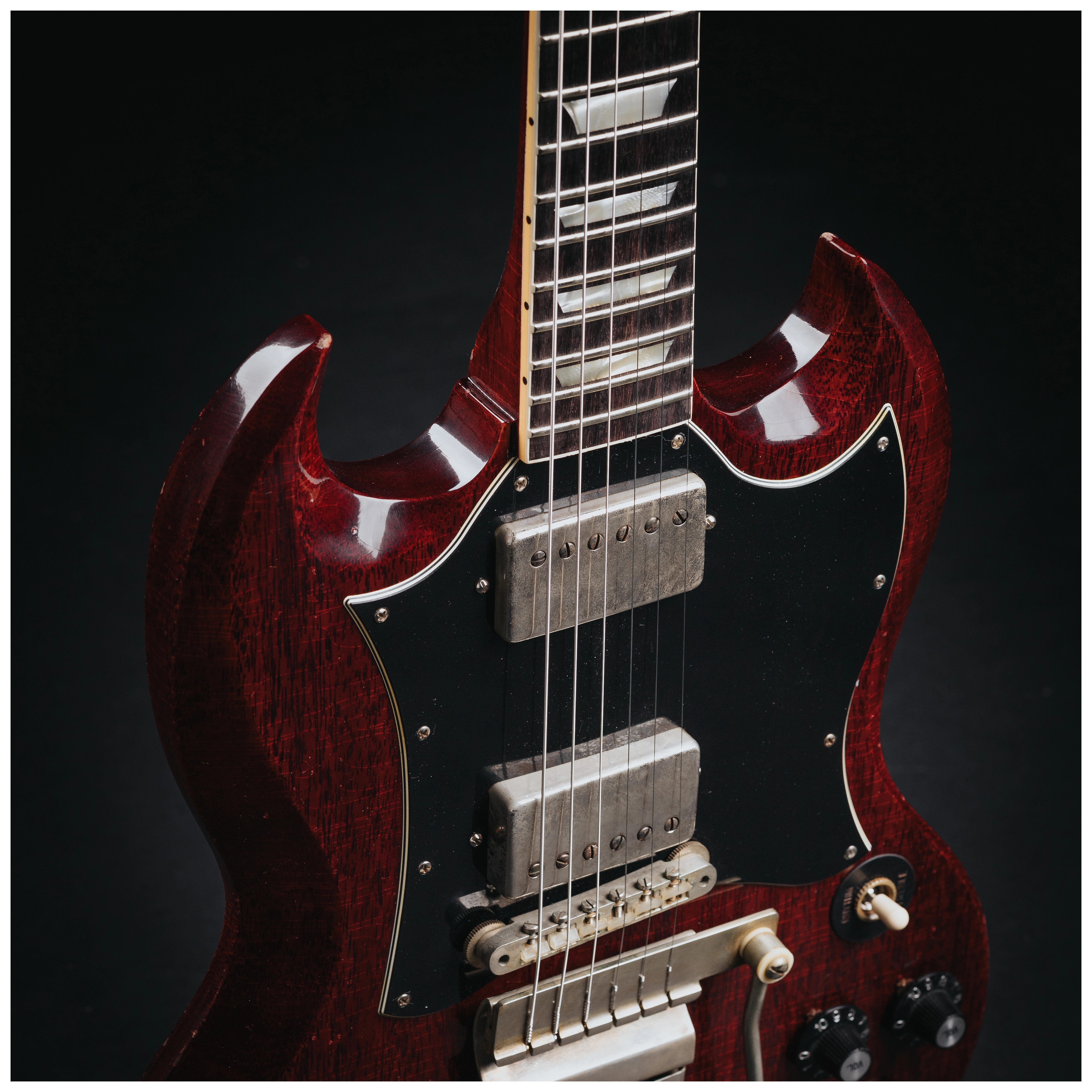 Gibson 64 SG Standard Cherry Long Maestro Heavy Aged Murphy Lab 31