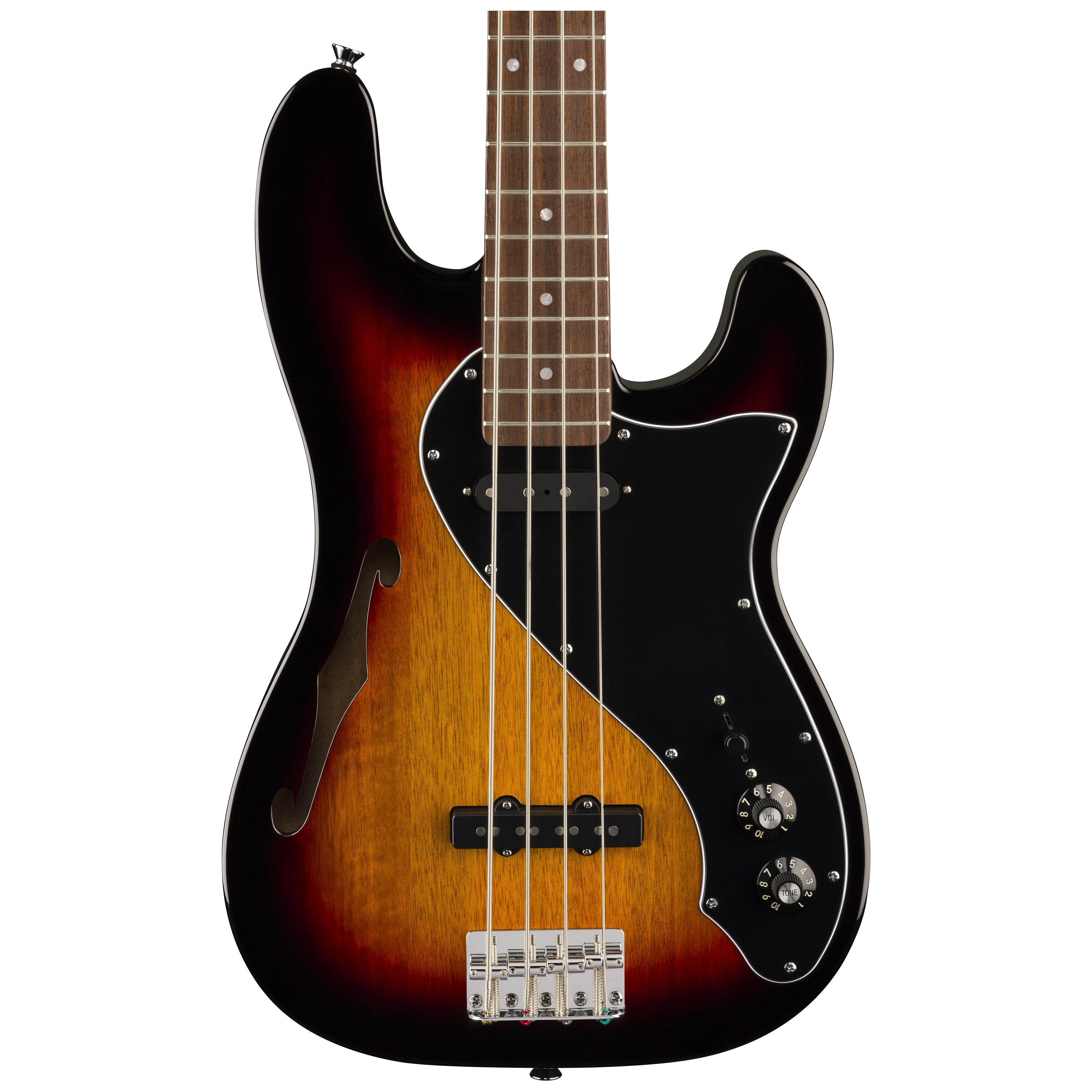 Squier by Fender Paranormal Precision Bass Thinline SJ LRL Black PG 3-Color Sunburst 3