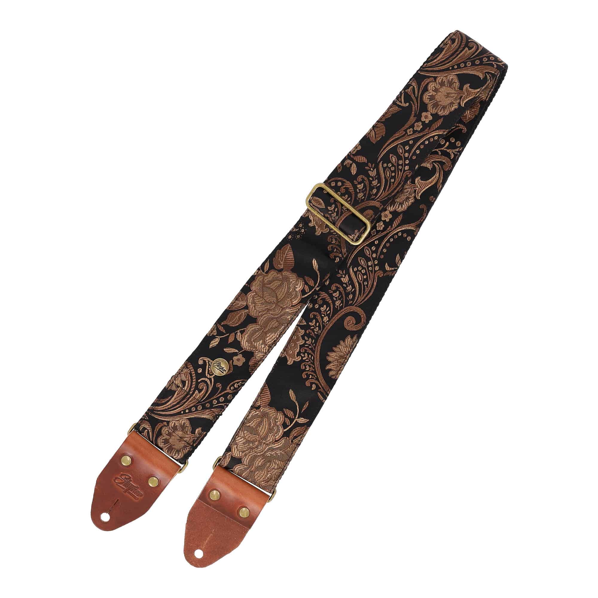 Image of Steyner straps luxury rose black 55 mm rotbraun messing 1