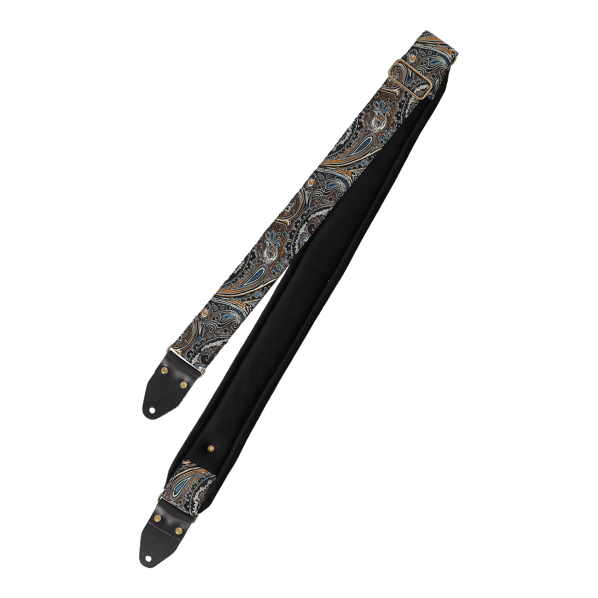 Image of Steyner straps gepolsterter gitarrengurt  indian nights messing schwarz 1