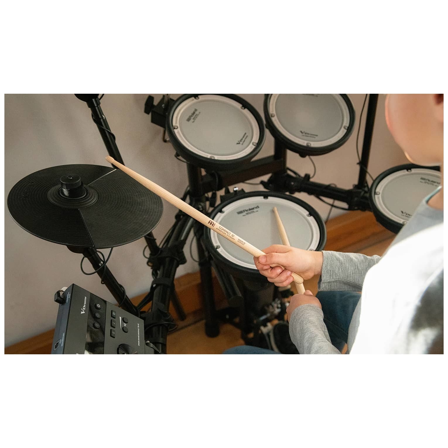 Meinl Stick Brush - Meinl Stick Brush Compact 15 Drumstick American Hickory - 6