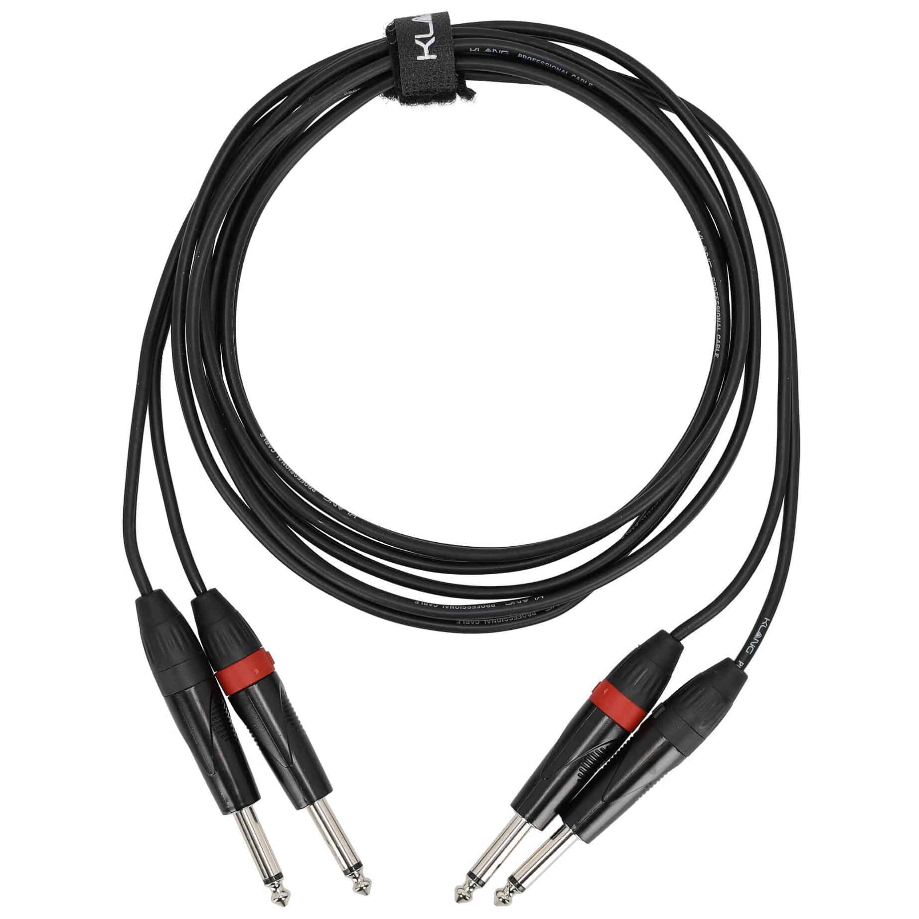 Klang Twin Audiokabel, 3 Meter 2x 6,3mm Klinke, male, mono - 2x 6,3mm Klinke, male, mono