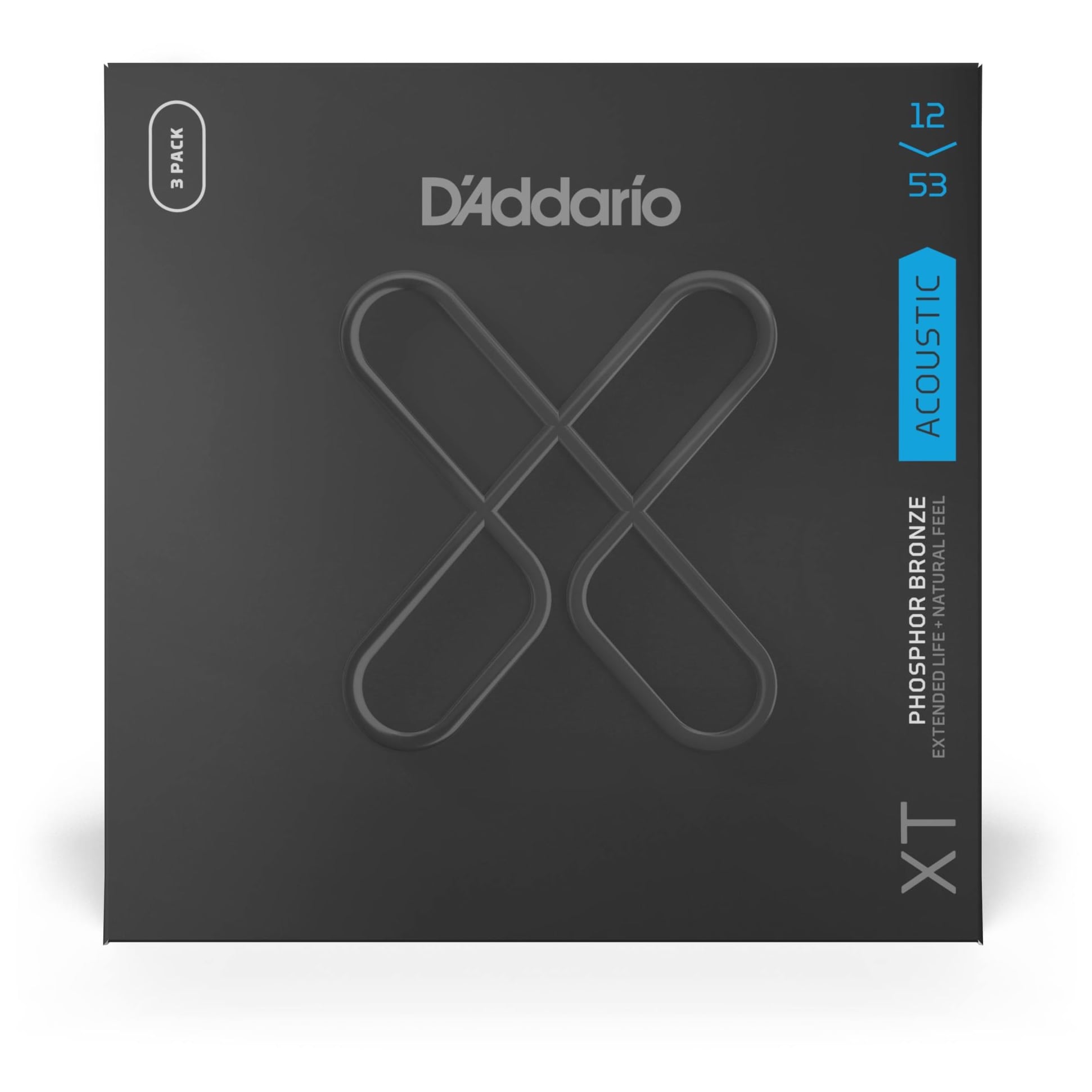Image of D’addario xtapb1253  xt acoustic phosphor bronze 3er pack  012 053 10024833 1