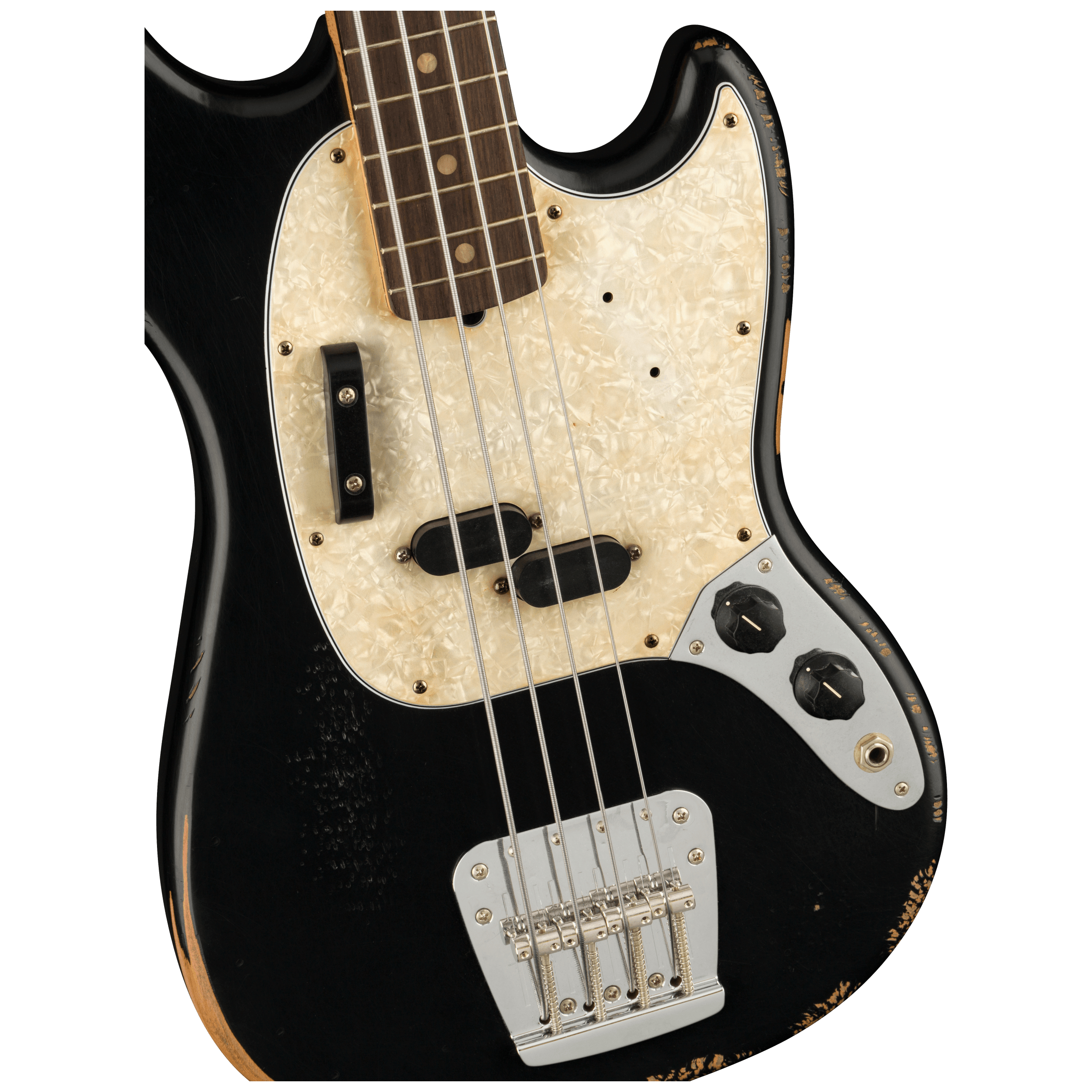 Fender - Fender Justin Meldal-Johnsen Road Worn Mustang Bass BLK - 3