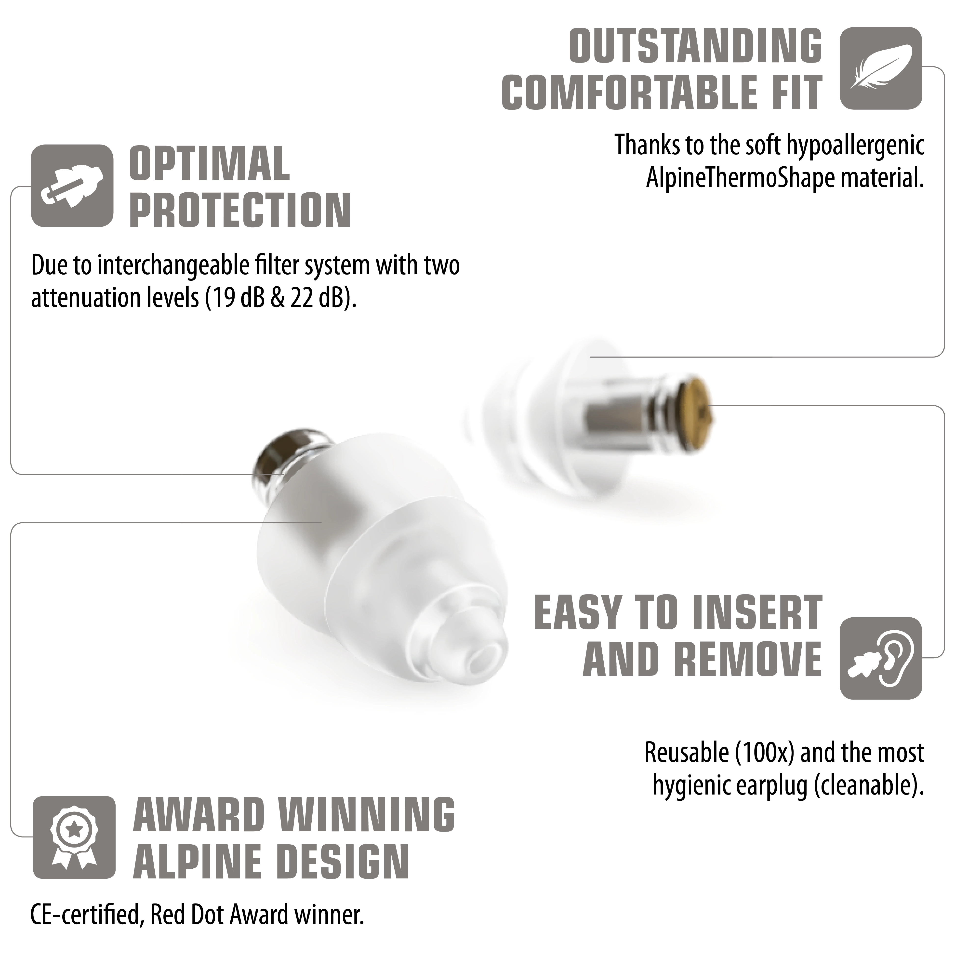 Alpine Hearing Protection MusicSafe - Earplugs 10