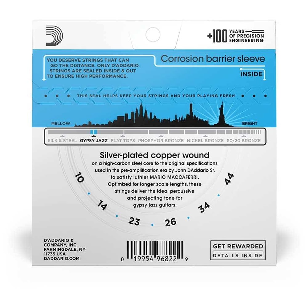 D’Addario - D’Addario EJ84L - Gypsy Jazz Acoustic, Loop End 010-044 - 2