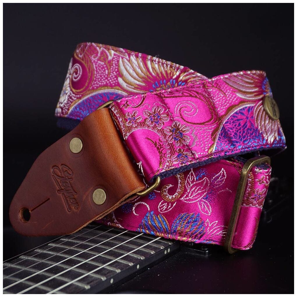 Steyner Straps Vintage Gitarrengurt pink - Tropical Berry VEGAN